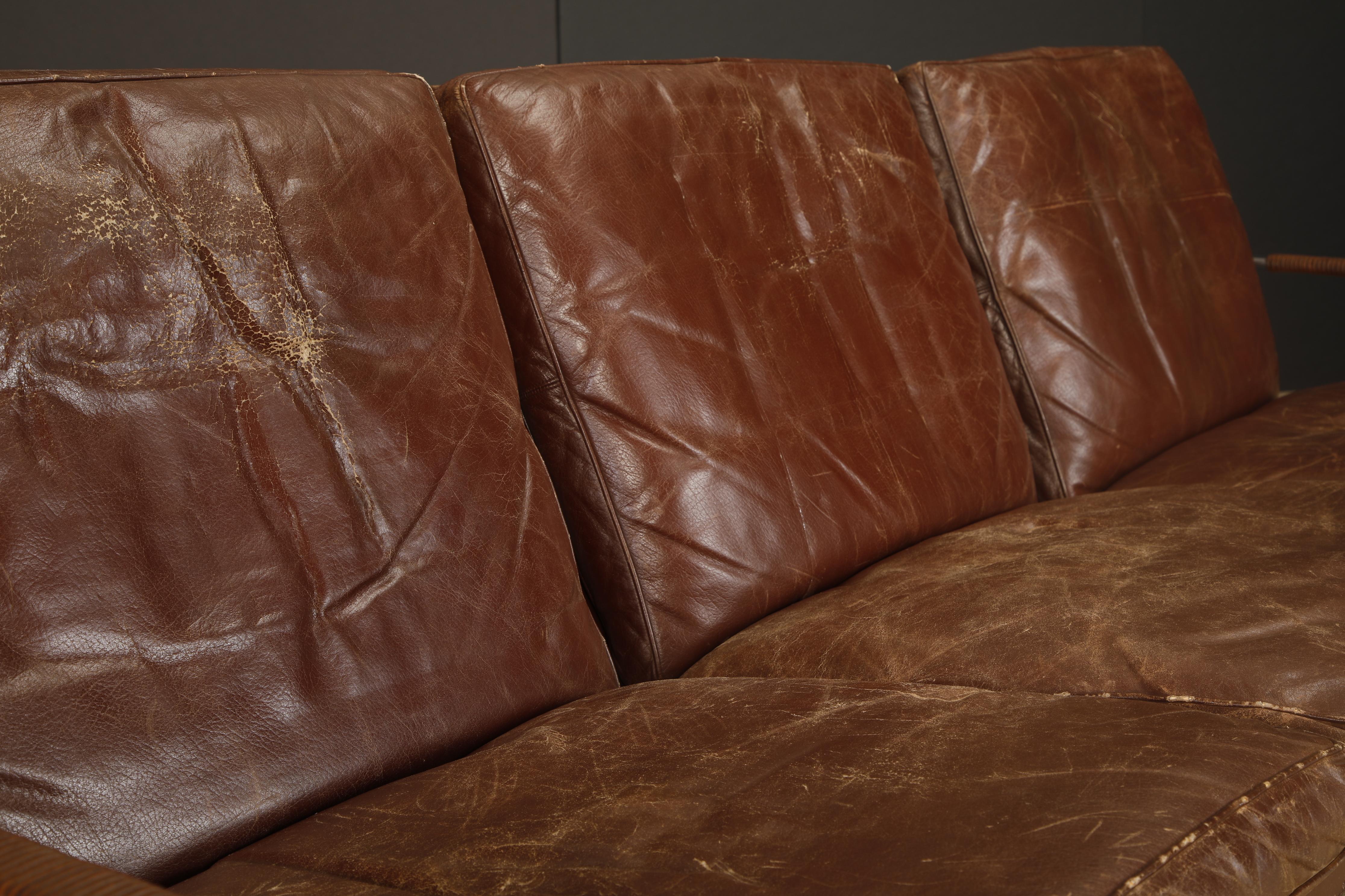 Preben Fabricius & Jørgen Kastholm for Alfred Kill 'FK-6720' Leather Sofa, 1960s In Good Condition For Sale In Los Angeles, CA