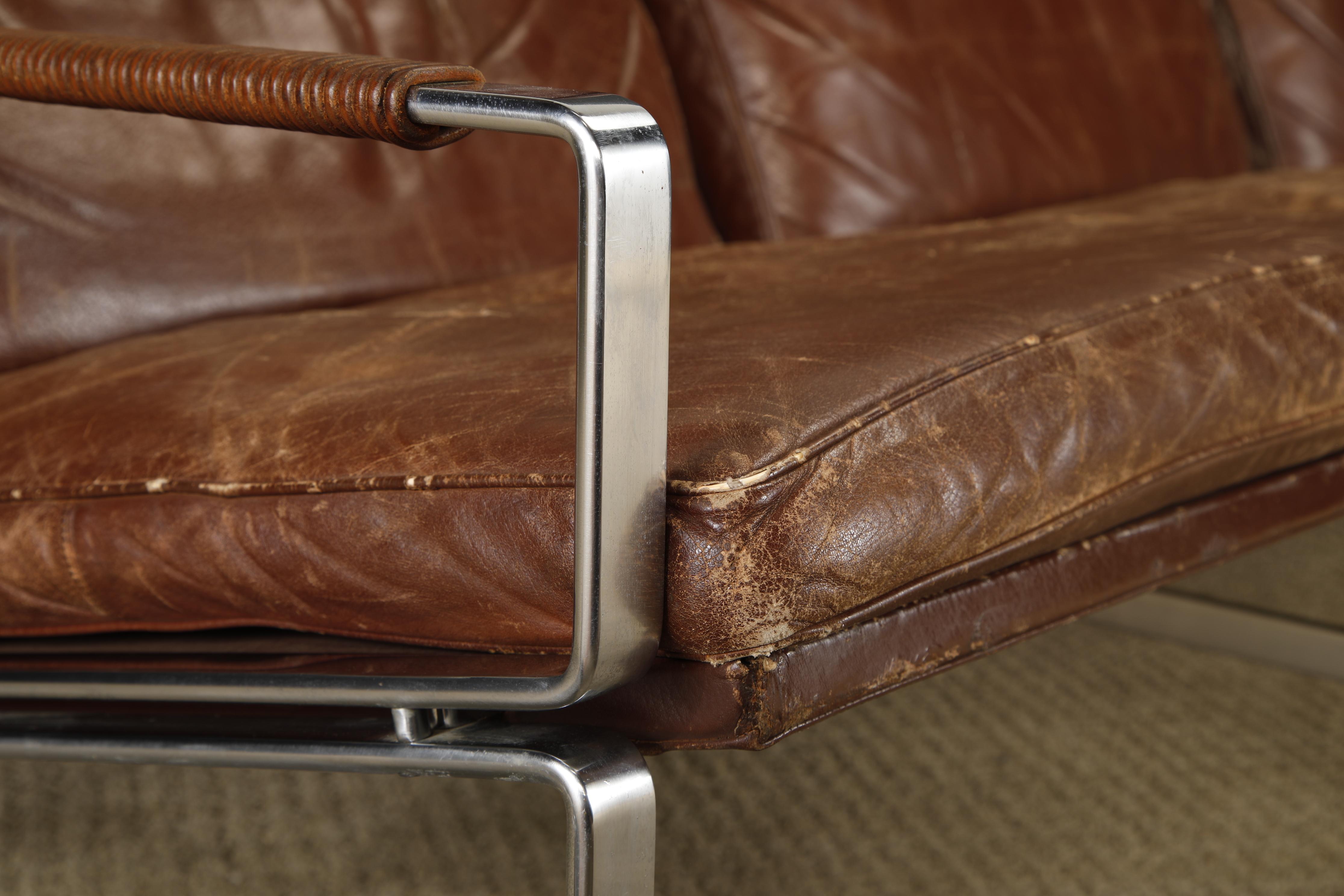 Preben Fabricius & Jørgen Kastholm for Alfred Kill 'FK-6720' Leather Sofa, 1960s For Sale 2