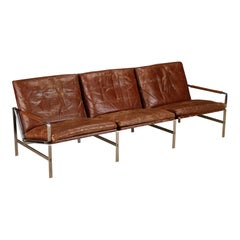 Preben Fabricius & Jørgen Kastholm for Alfred Kill 'FK-6720' Leather Sofa, 1960s