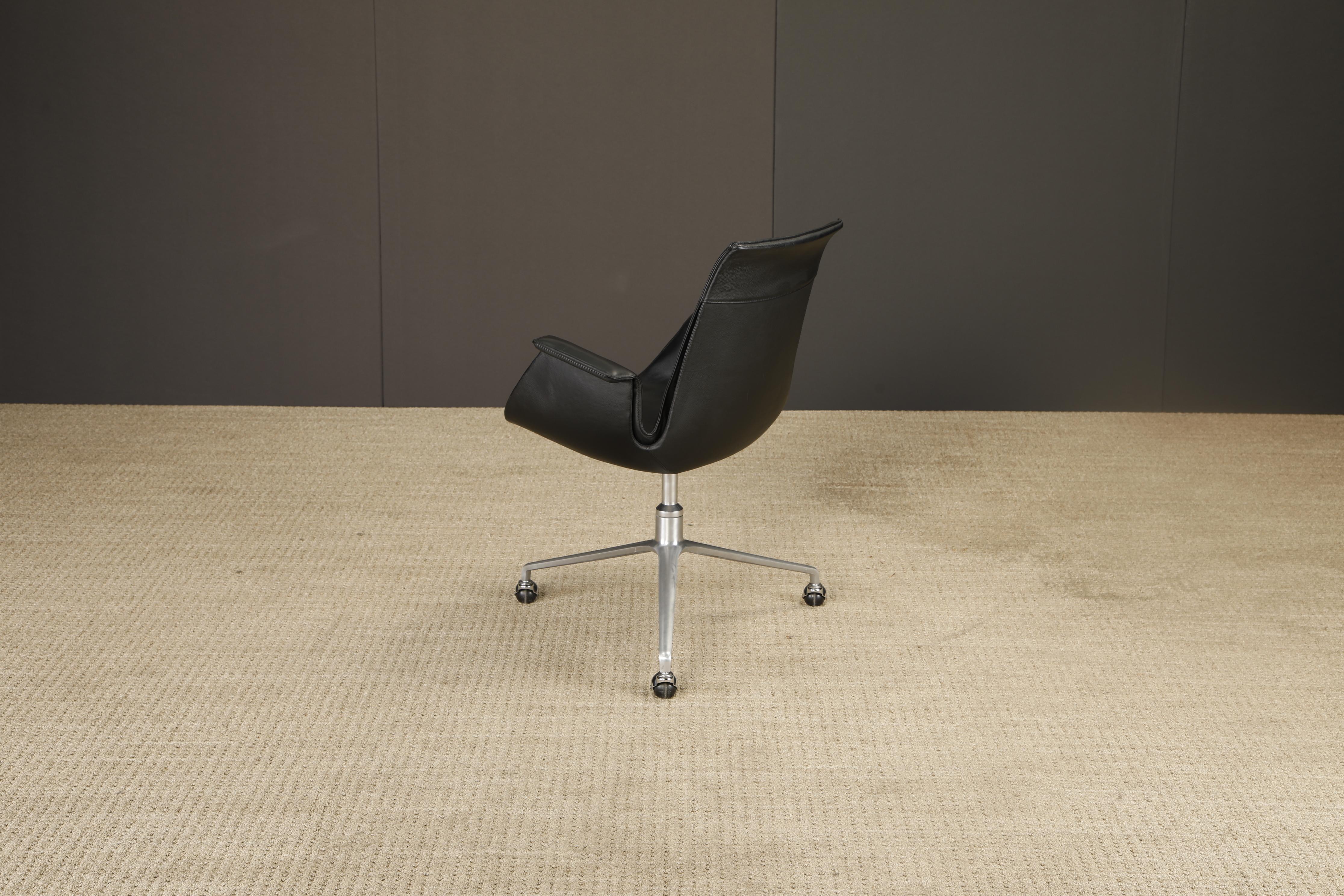 Preben Fabricius & Jørgen Kastholm Silla 'Bird' de cuero para Alfred Kill, años 60 Aluminio en venta