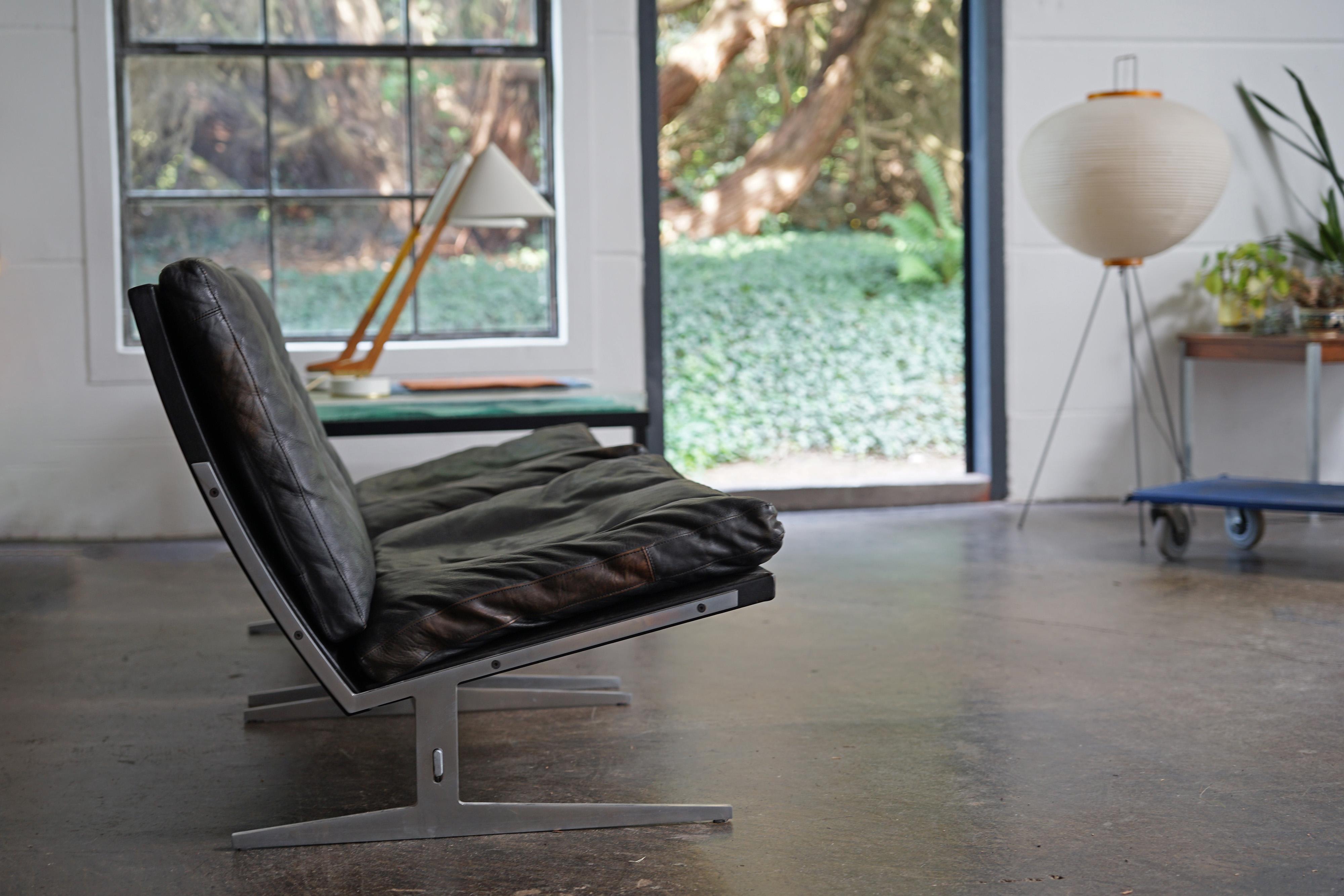 Preben Fabricius & Jørgen Kastholm - Leder-Lounge-Stühle BoEX, BO-561, 1963 im Angebot 4