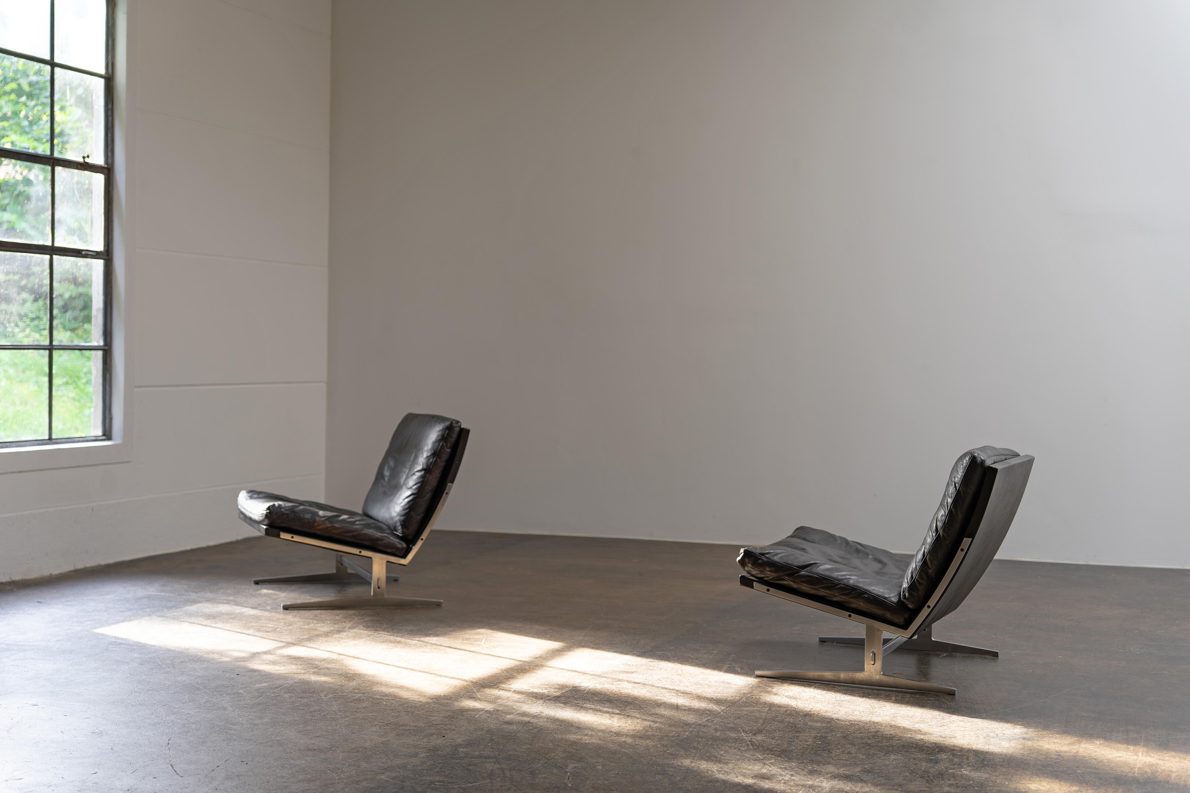 Preben Fabricius & Jørgen Kastholm - Leder-Lounge-Stühle BoEX, BO-561, 1963 (Moderne der Mitte des Jahrhunderts) im Angebot