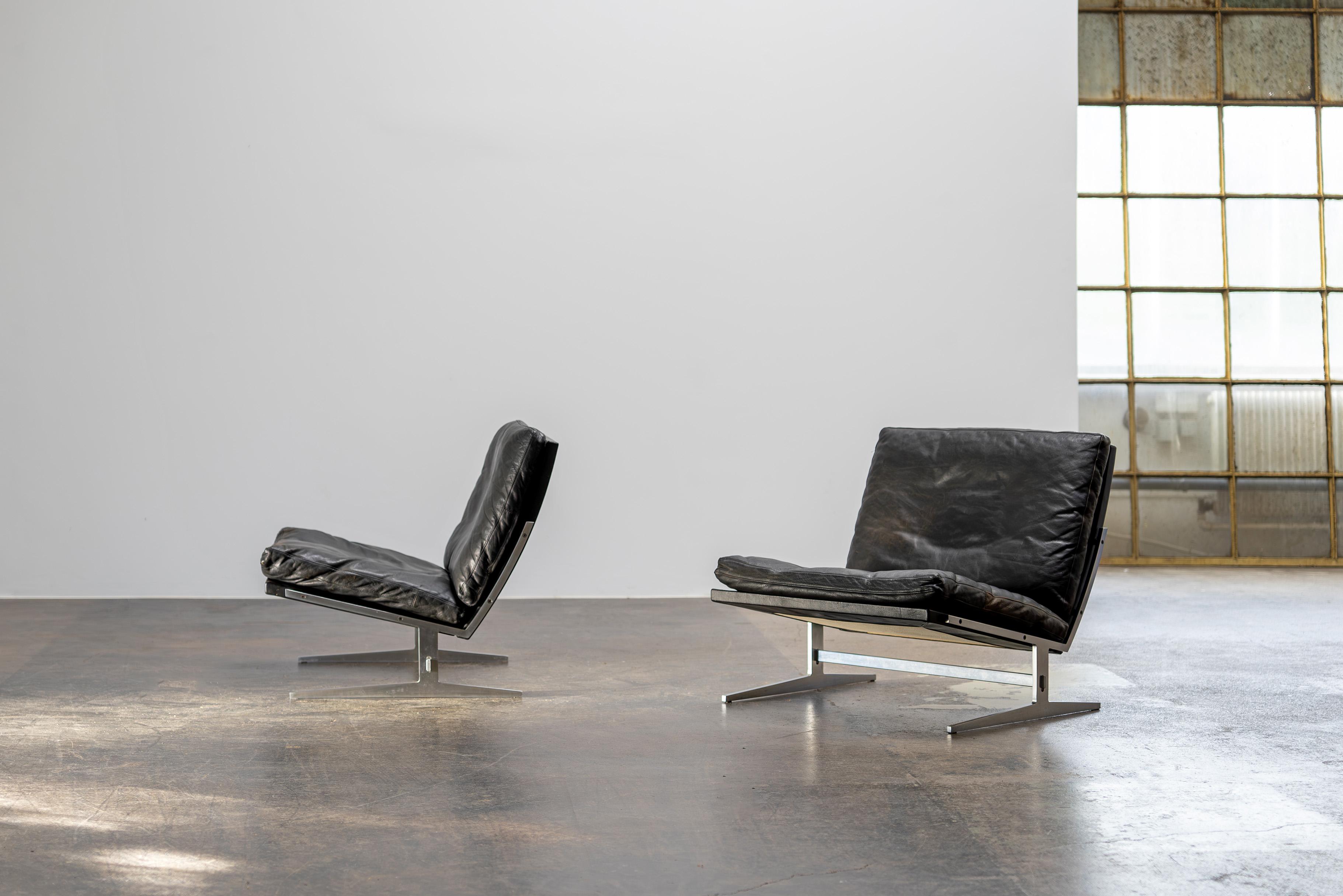Preben Fabricius & Jørgen Kastholm - Leder-Lounge-Stühle BoEX, BO-561, 1963 (20. Jahrhundert) im Angebot