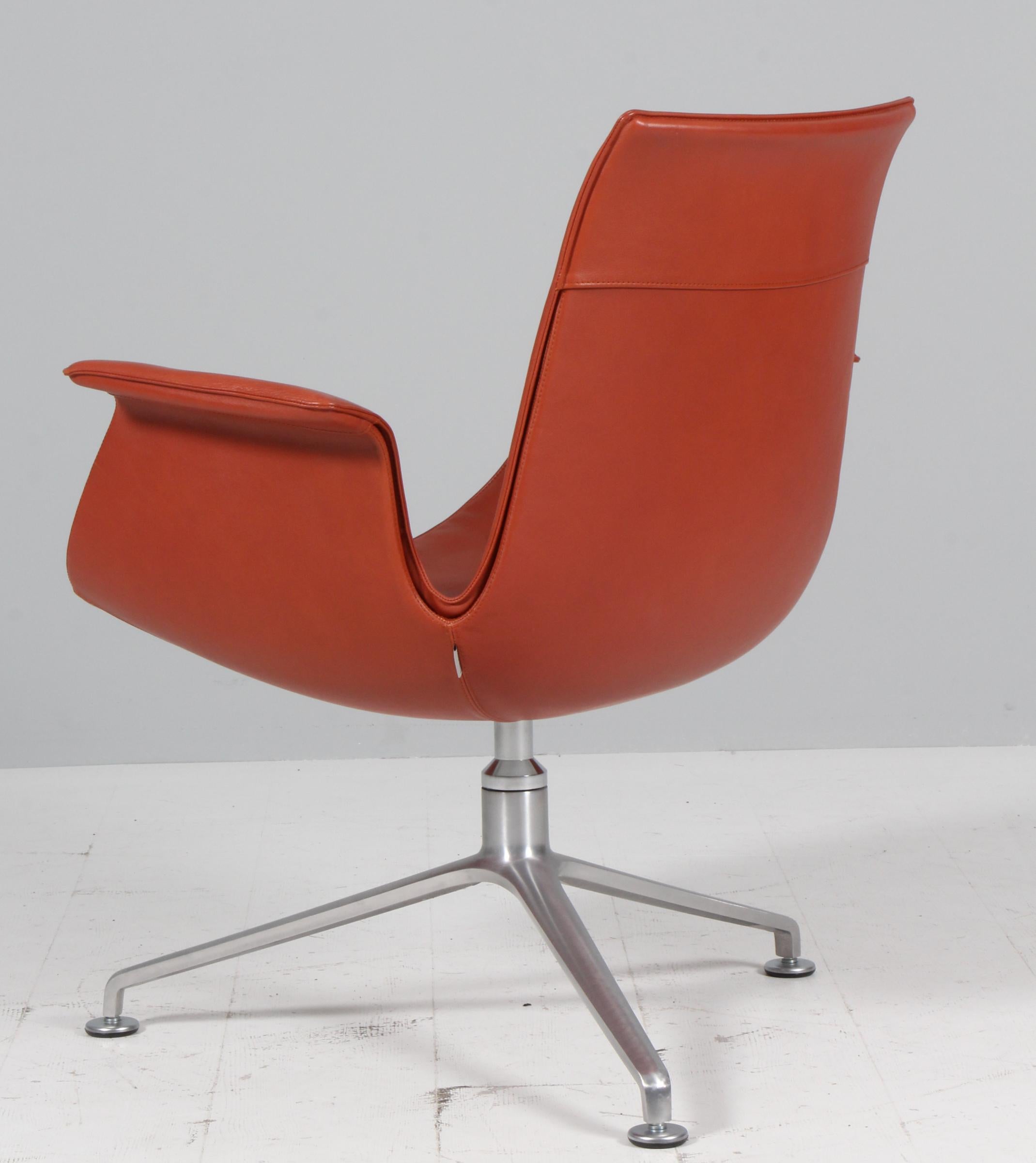 Stainless Steel Preben Fabricius & Jørgen Kastholm, Lounge Chair, Model FK 86 For Sale