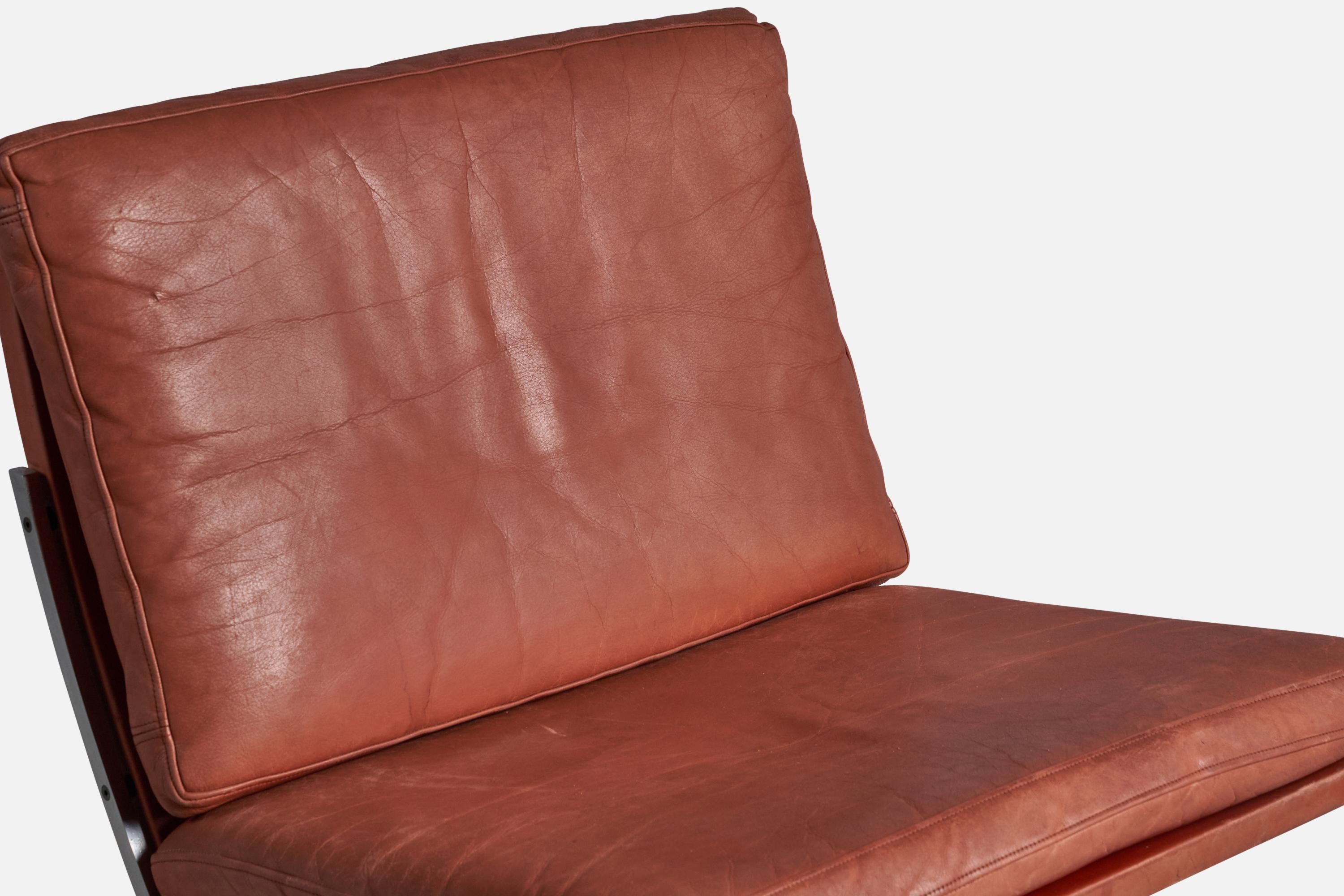 Preben Fabricius & Jørgen Kastholm, Lounge Chairs, Leather, Steel, Denmark 1960s For Sale 1