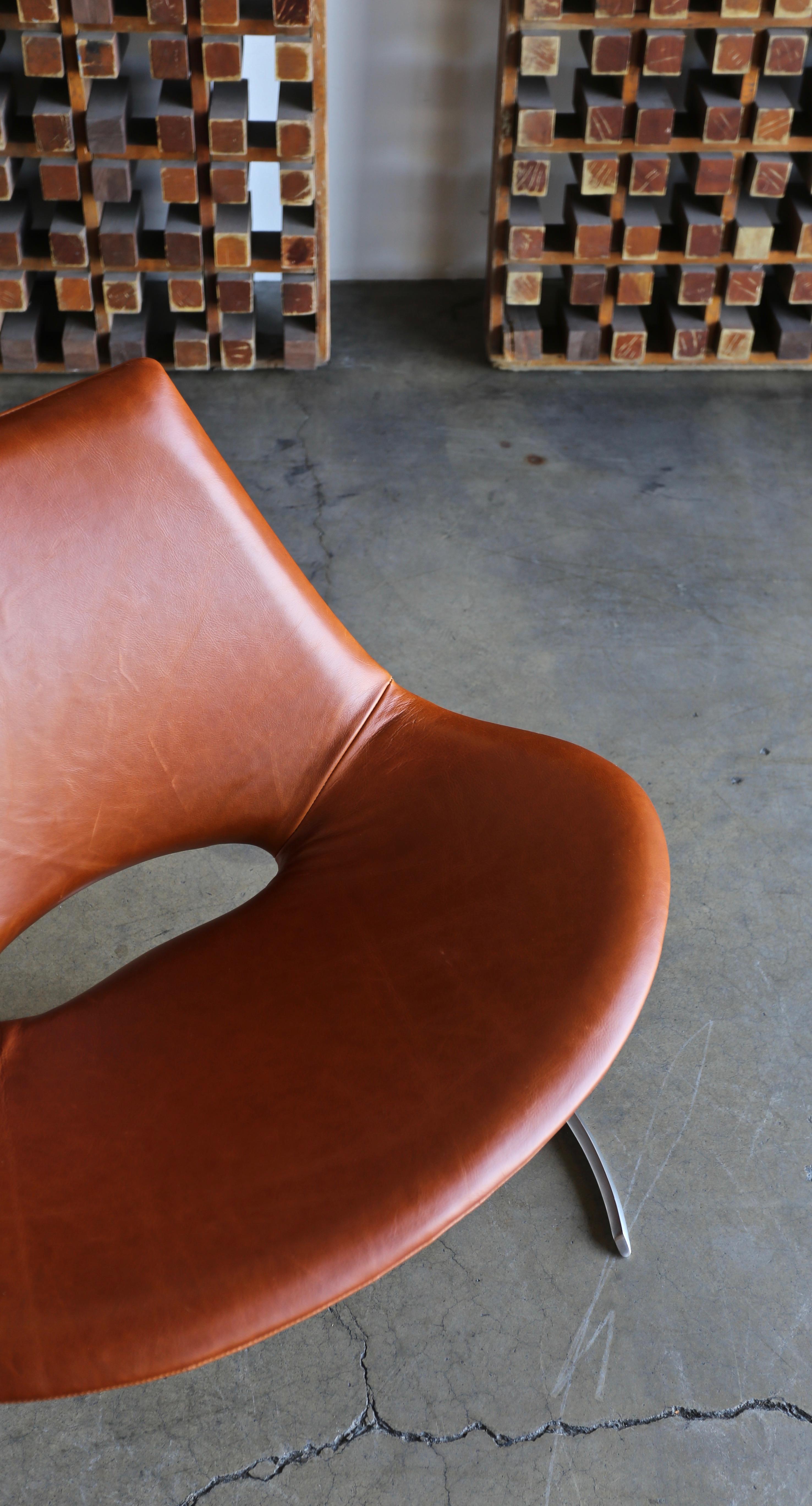 Mid-Century Modern Preben Fabricius & Jørgen Kastholm Scimitar Chair by Ivan Schlecter, circa 1965