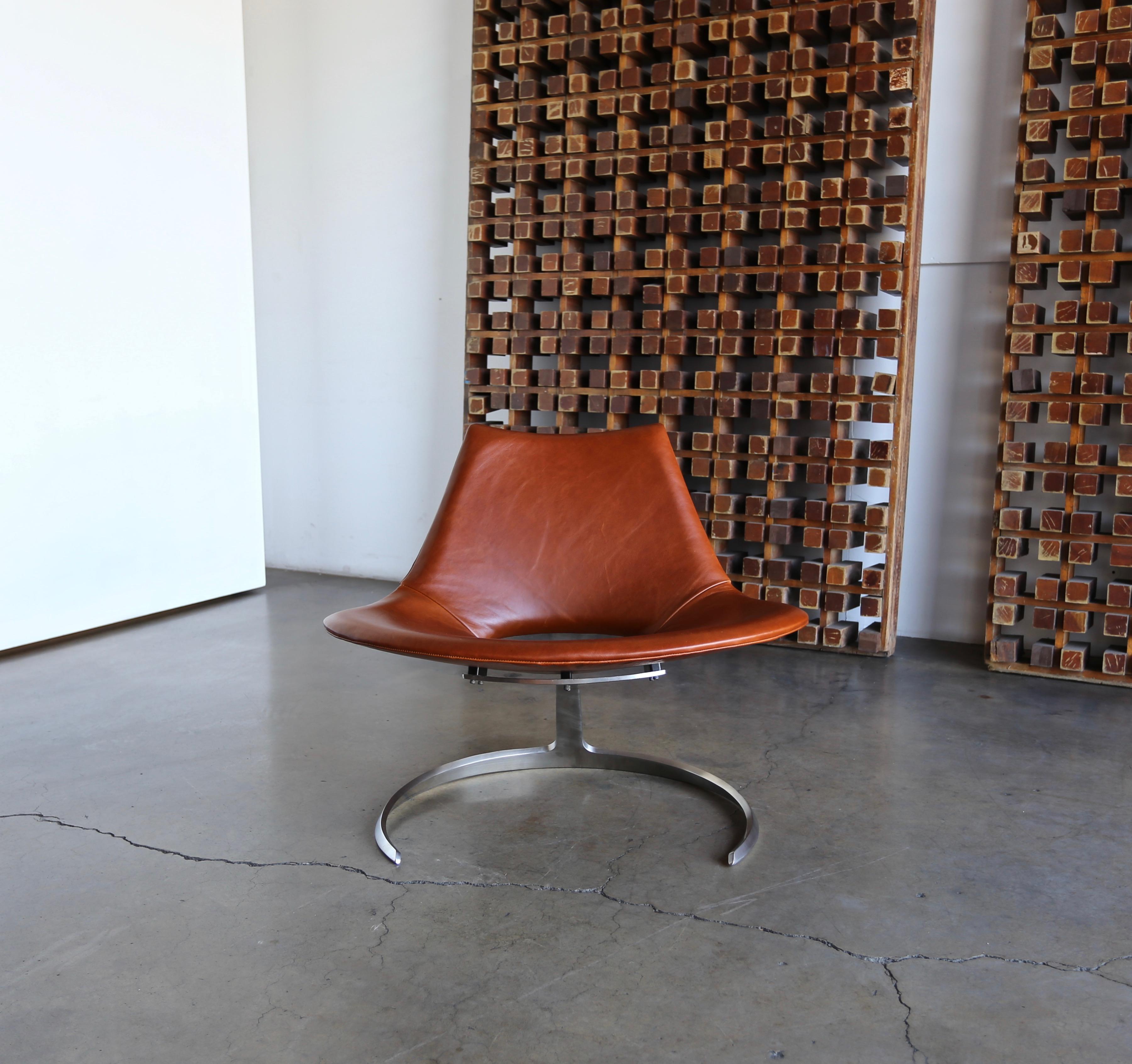 Mid-Century Modern Preben Fabricius & Jørgen Kastholm Scimitar Chair by Ivan Schlecter, circa 1965