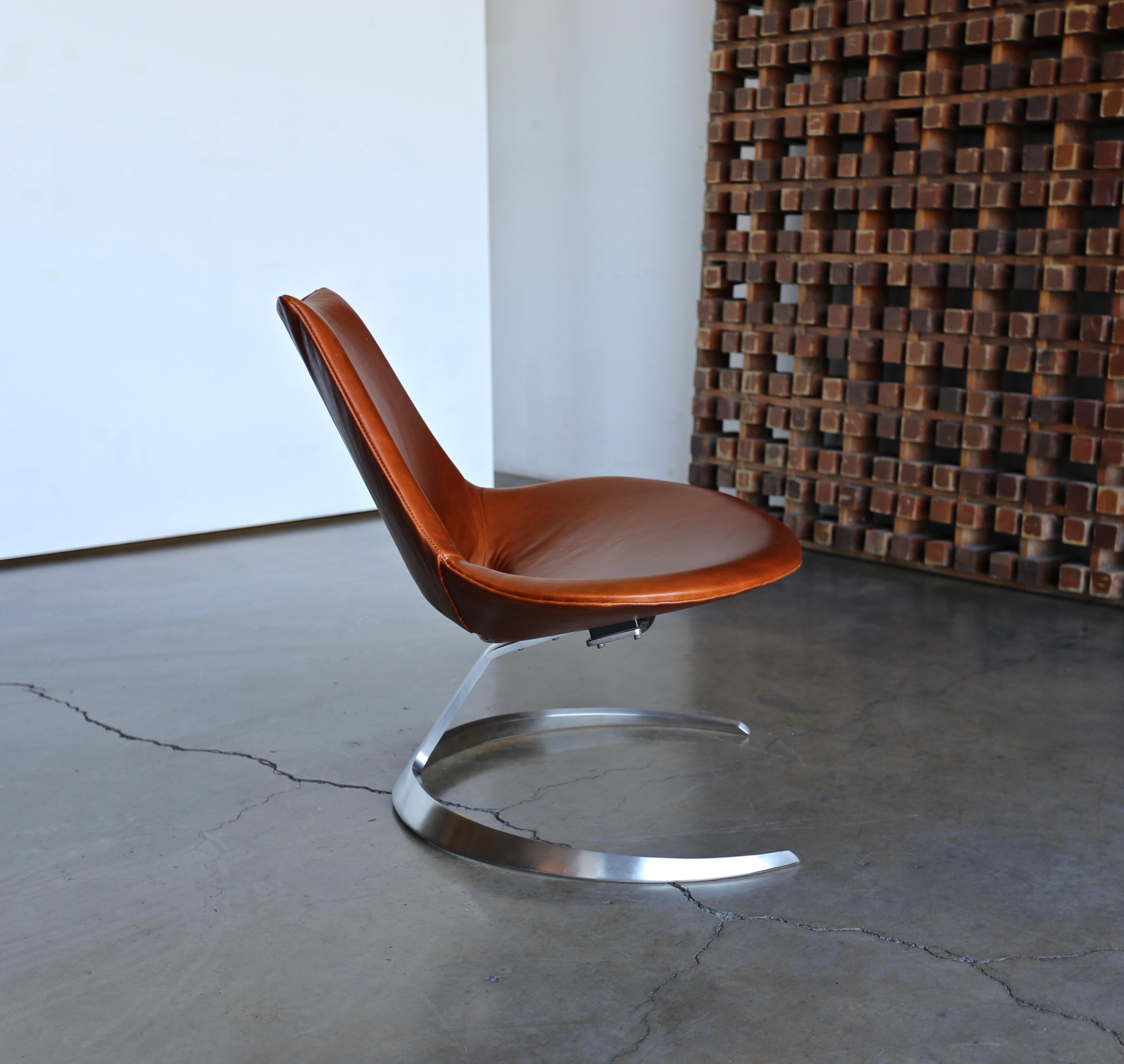 Steel Preben Fabricius & Jørgen Kastholm Scimitar Chair by Ivan Schlecter, circa 1965