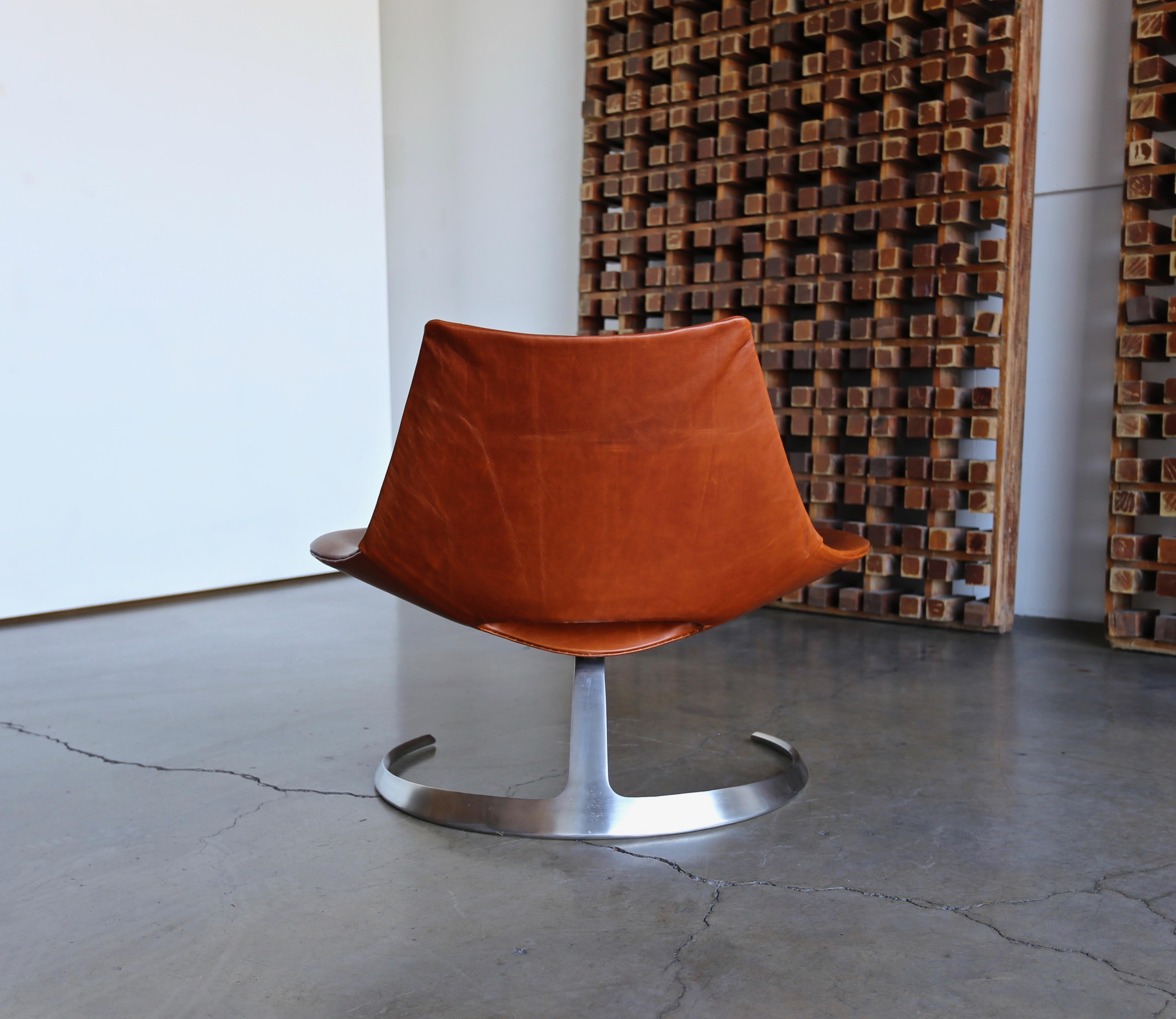 Steel Preben Fabricius & Jørgen Kastholm Scimitar Chair by Ivan Schlecter, circa 1965