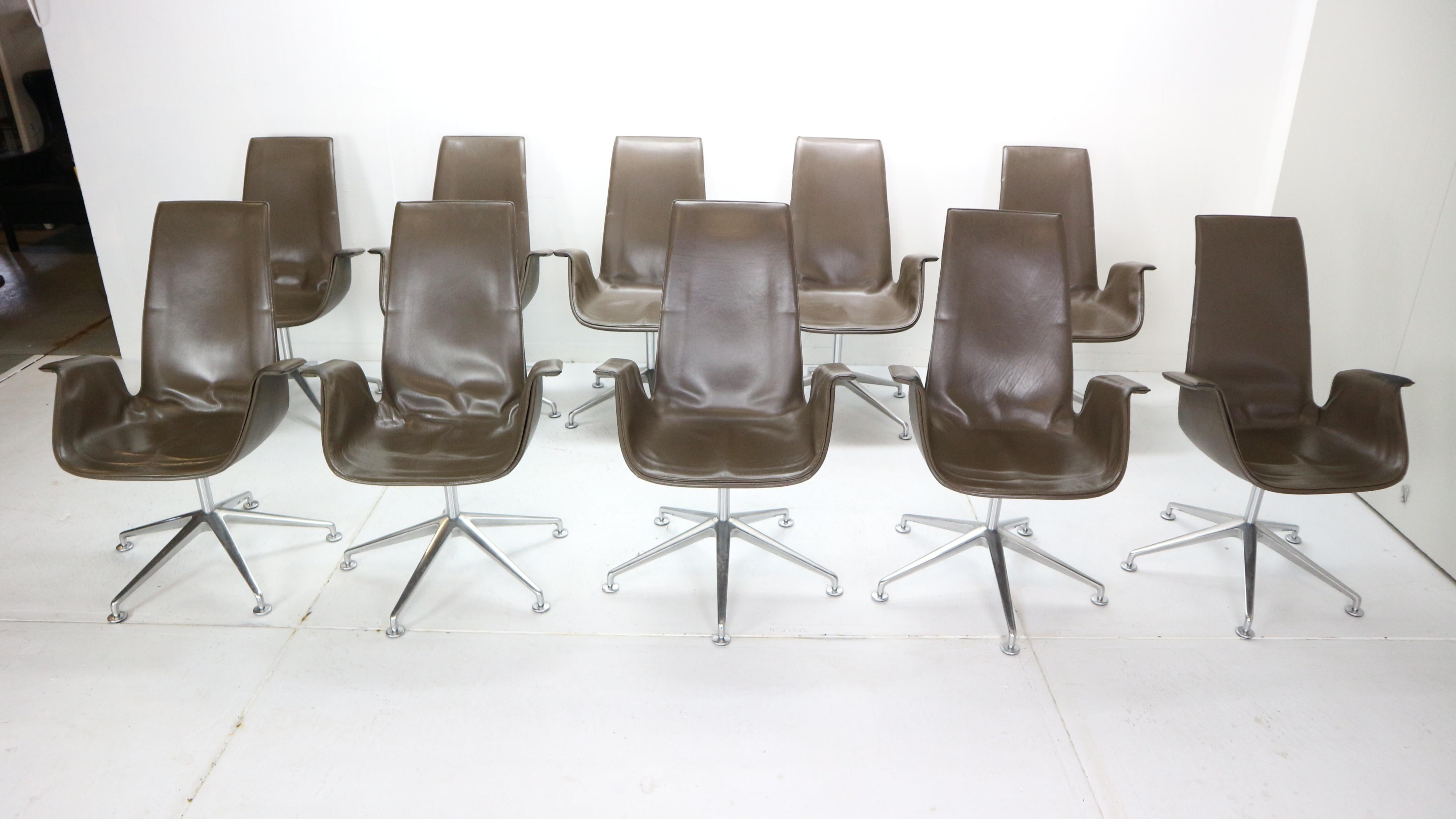 Mid-Century Modern Preben Fabricius & Jørgen Kastholm Set of 10 Chairs 