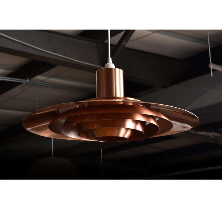 Mid-Century Modern Preben Fabricius & Jørgen Kastholm Tiered Copper Danish Ceiling Pendant Light For Sale