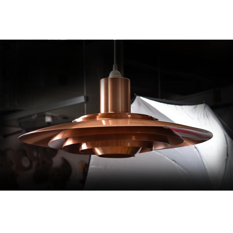Mid-20th Century Preben Fabricius & Jørgen Kastholm Tiered Copper Danish Ceiling Pendant Light For Sale