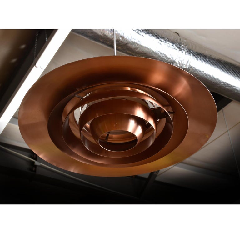 Preben Fabricius & Jørgen Kastholm Tiered Copper Danish Ceiling Pendant Light For Sale 1