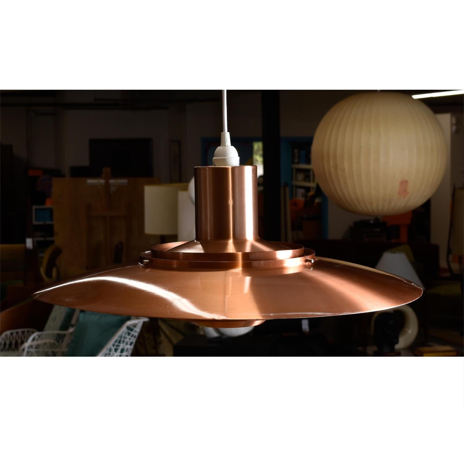 Preben Fabricius & Jørgen Kastholm Tiered Copper Danish Ceiling Pendant Light For Sale 2