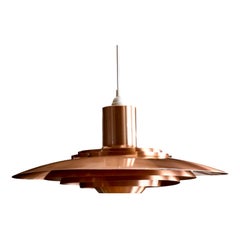 Preben Fabricius & Jørgen Kastholm Tiered Copper Danish Ceiling Pendant Light