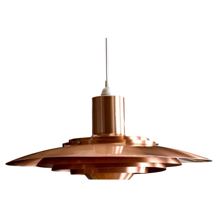 Preben Fabricius & Jørgen Kastholm Tiered Copper Danish Ceiling Pendant Light For Sale