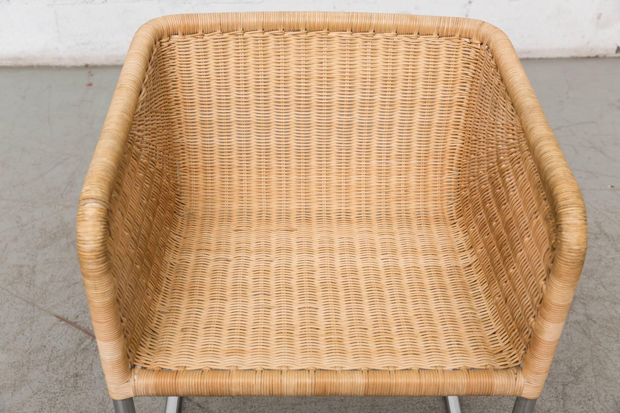 Bamboo Preben Fabricius Rattan and Chrome Chair