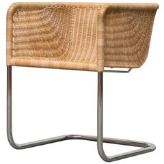 Silla Preben Fabricius de ratán y cromo