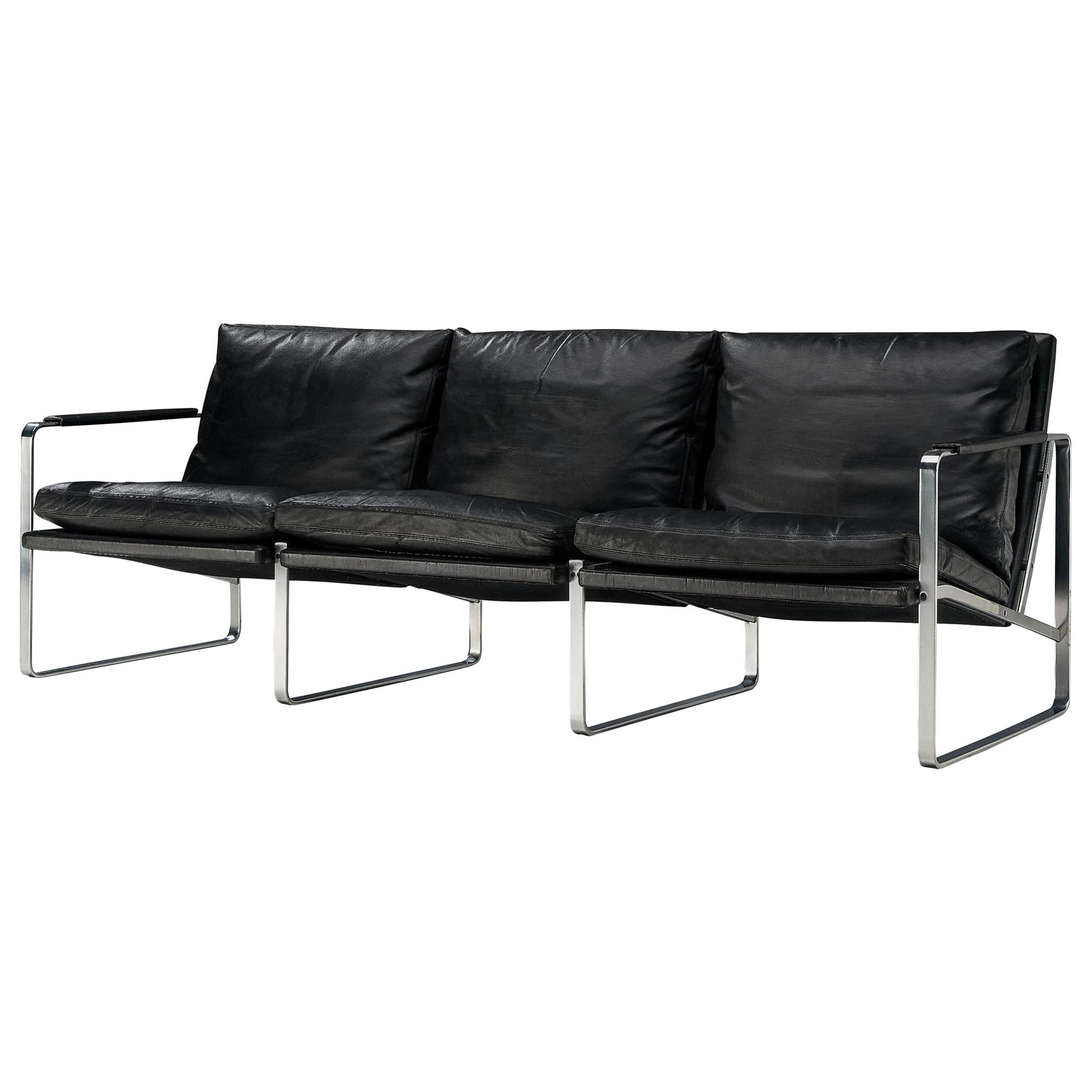 Preben Fabricius Three-Seat Leather Sofa