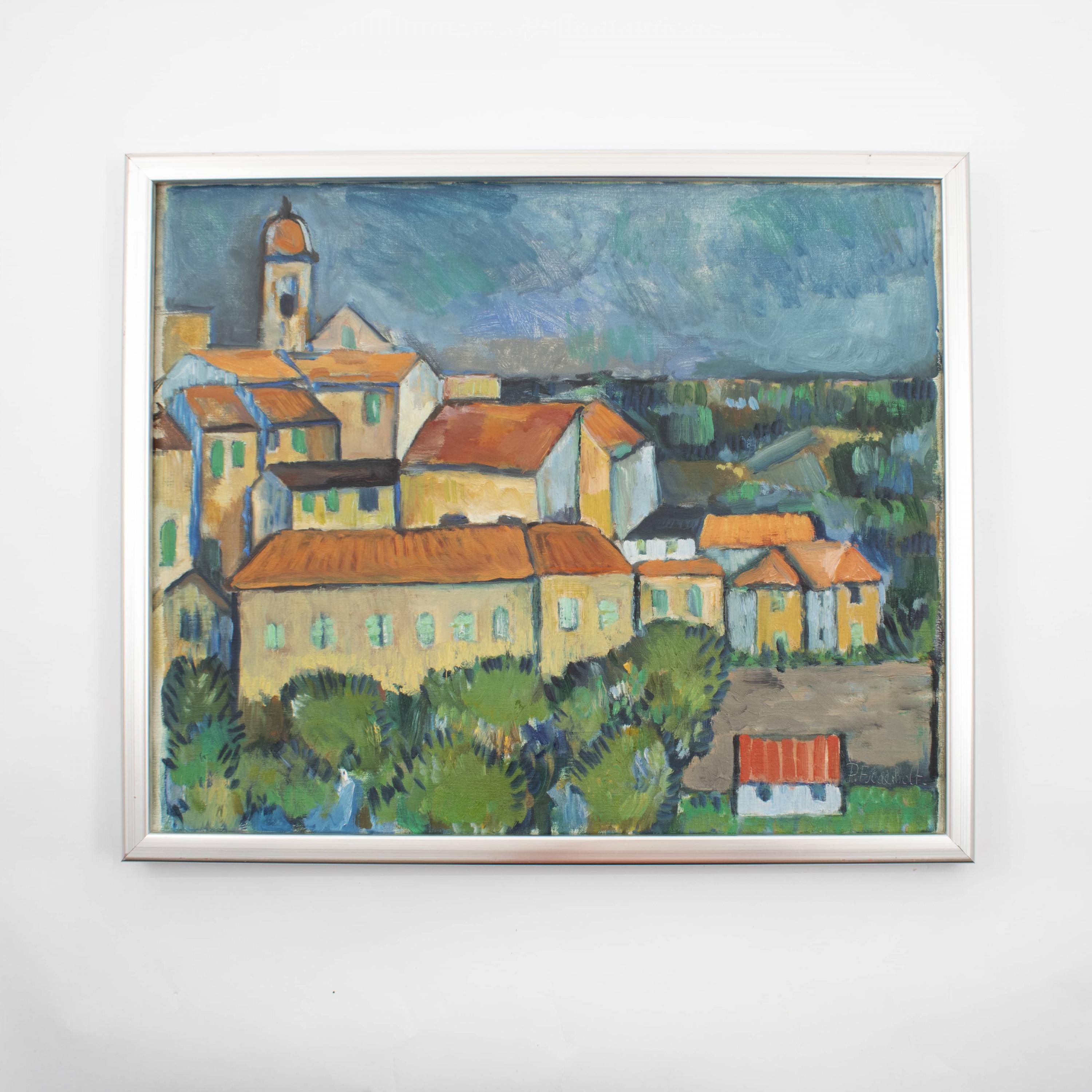 Preben Fjederholt 1955 - 2000.
View Of Italian City. Oil On Canvas.
The work is one of several in the artist's studio at the time of his sudden death on 3 July 2000.
Provenance: Decedent's estate.
Signed: P. Fjederholt

Measurement (cm) with