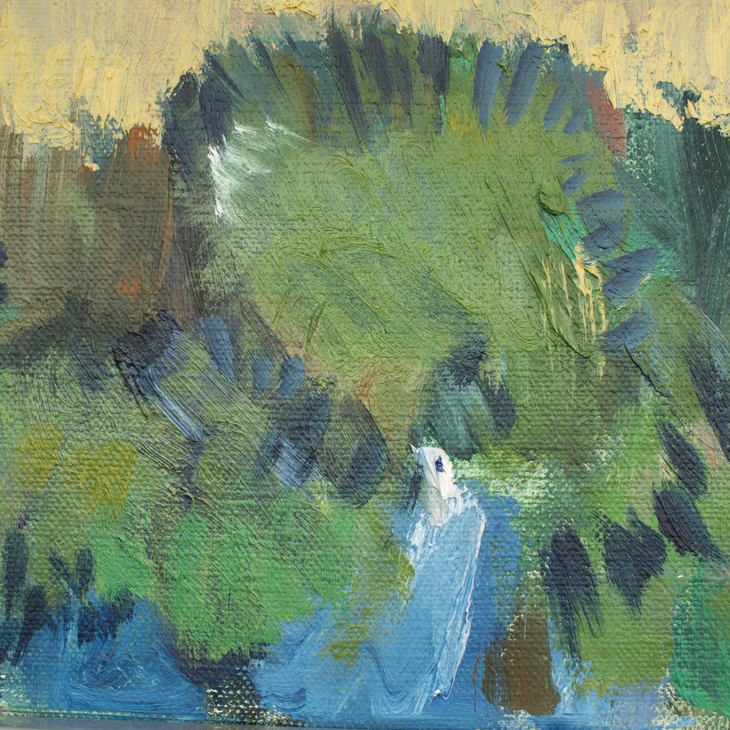 Contemporary Preben Fjederholt, View of Italian City, Oil on Canvas