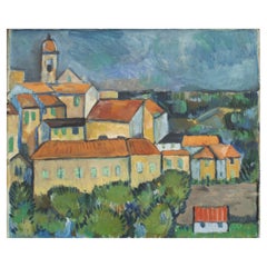 Preben Fjederholt, View of Italian City, Oil on Canvas
