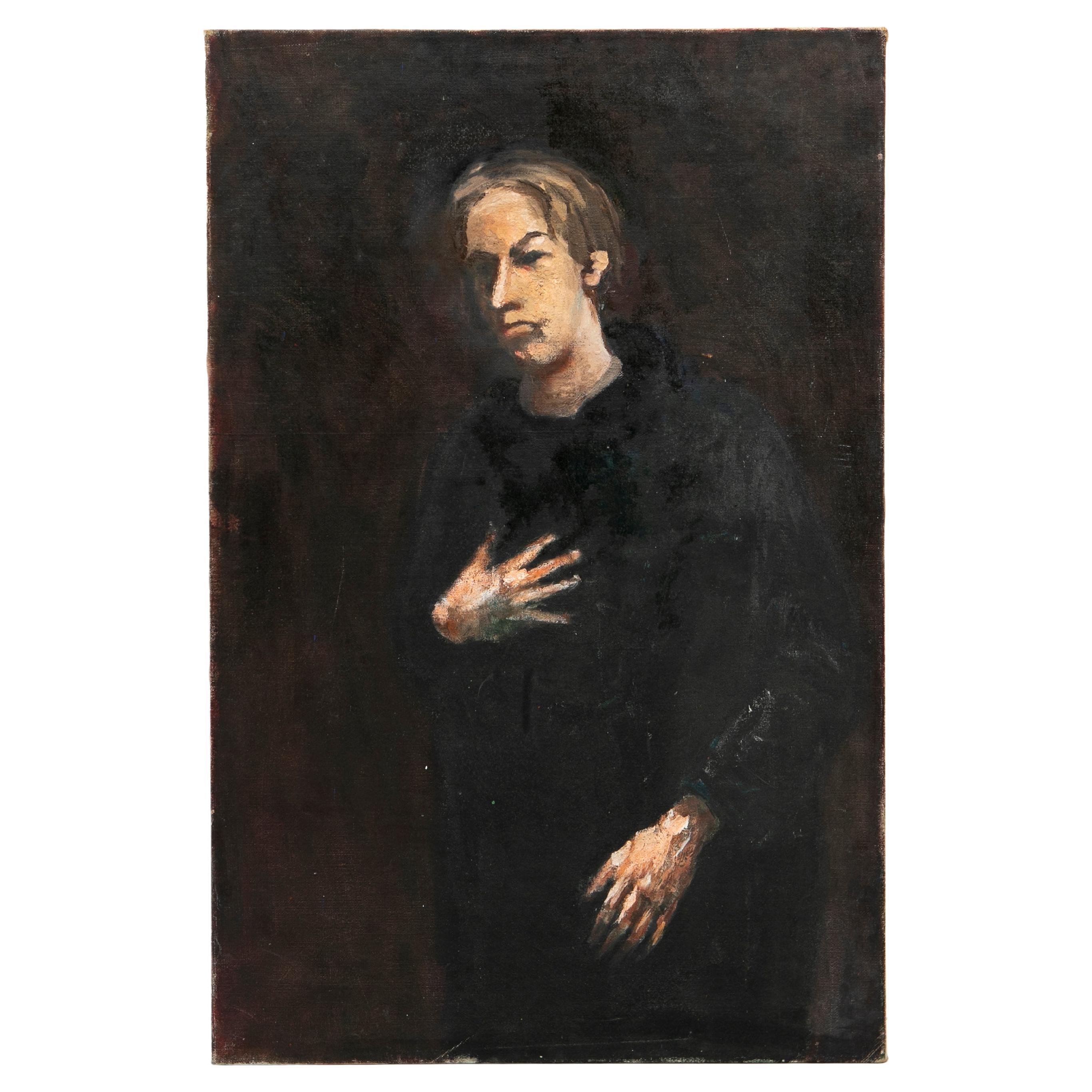 Preben Fjerderholt Self-Portrait en demi-figure. Huile sur toile