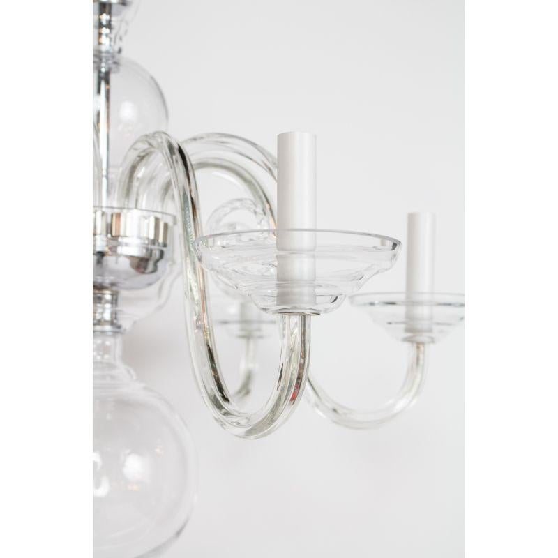 Clear blown glass. Classic silhouette with a modern simplicity. Made in the Czech republic, New. Showroom Sample

Material: Glass
Place of Origin: Czech Republic
Period Made: 21st Century
Dimensions: 24 × 24 × 24 in
Condition Details: New.