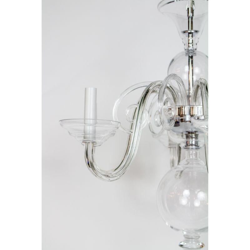 Preciosa Clear Glass Chandelier In Excellent Condition In Canton, MA