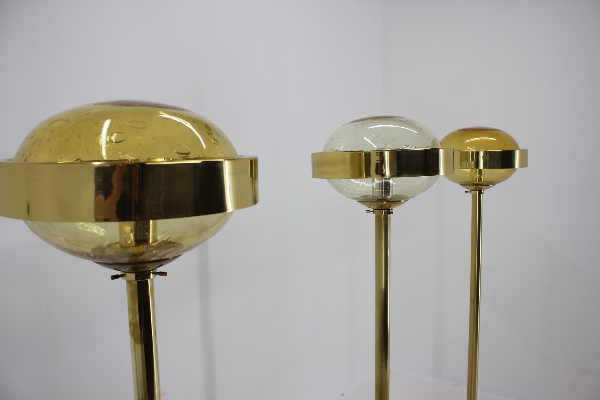Preciosa Gold Floor Lamp, Czechoslovakia 1