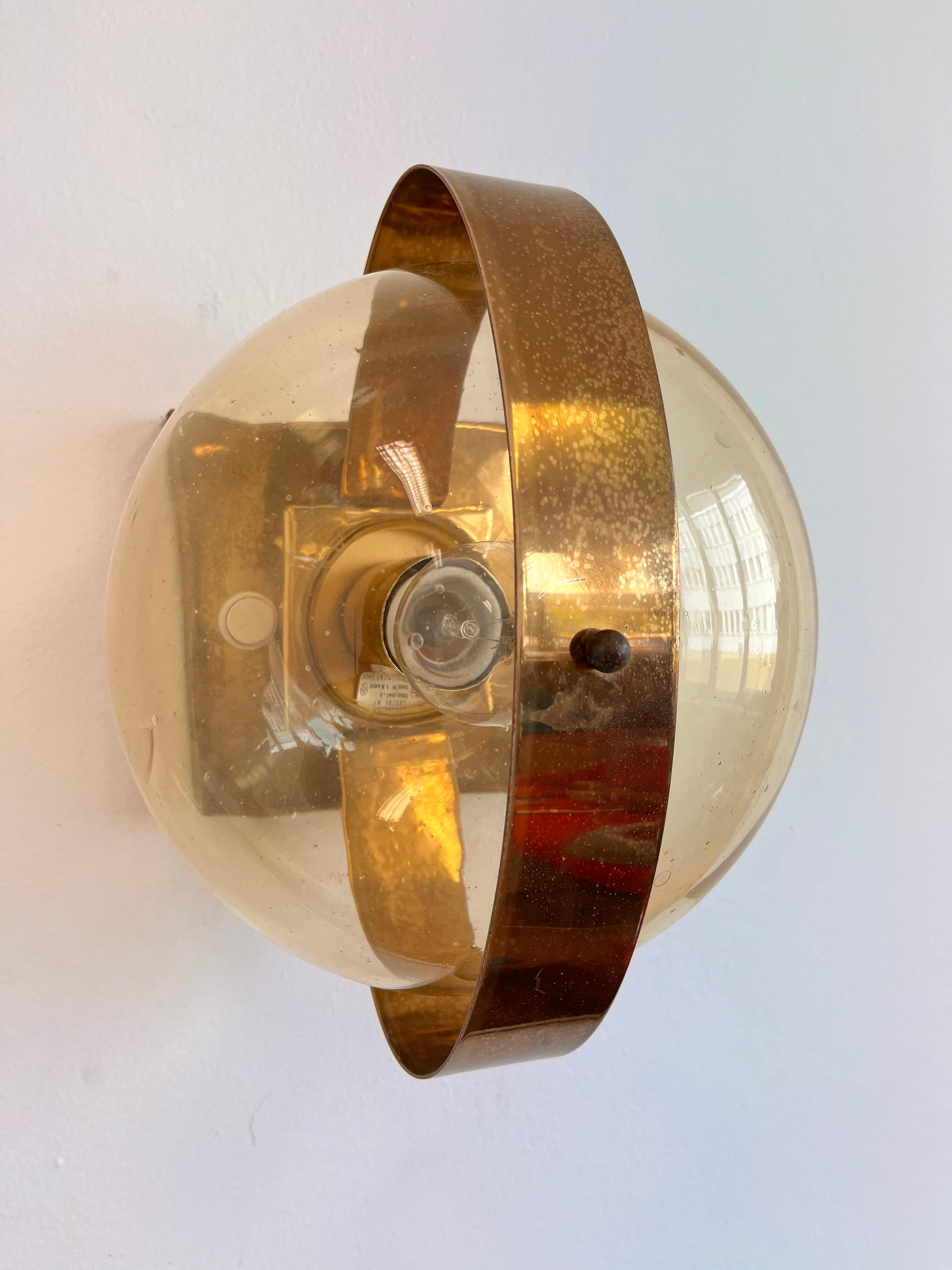 Mid-Century Modern Preciosa Gold Wall Lamp or Table Lamp / Kamenický Šenov, 1970s For Sale