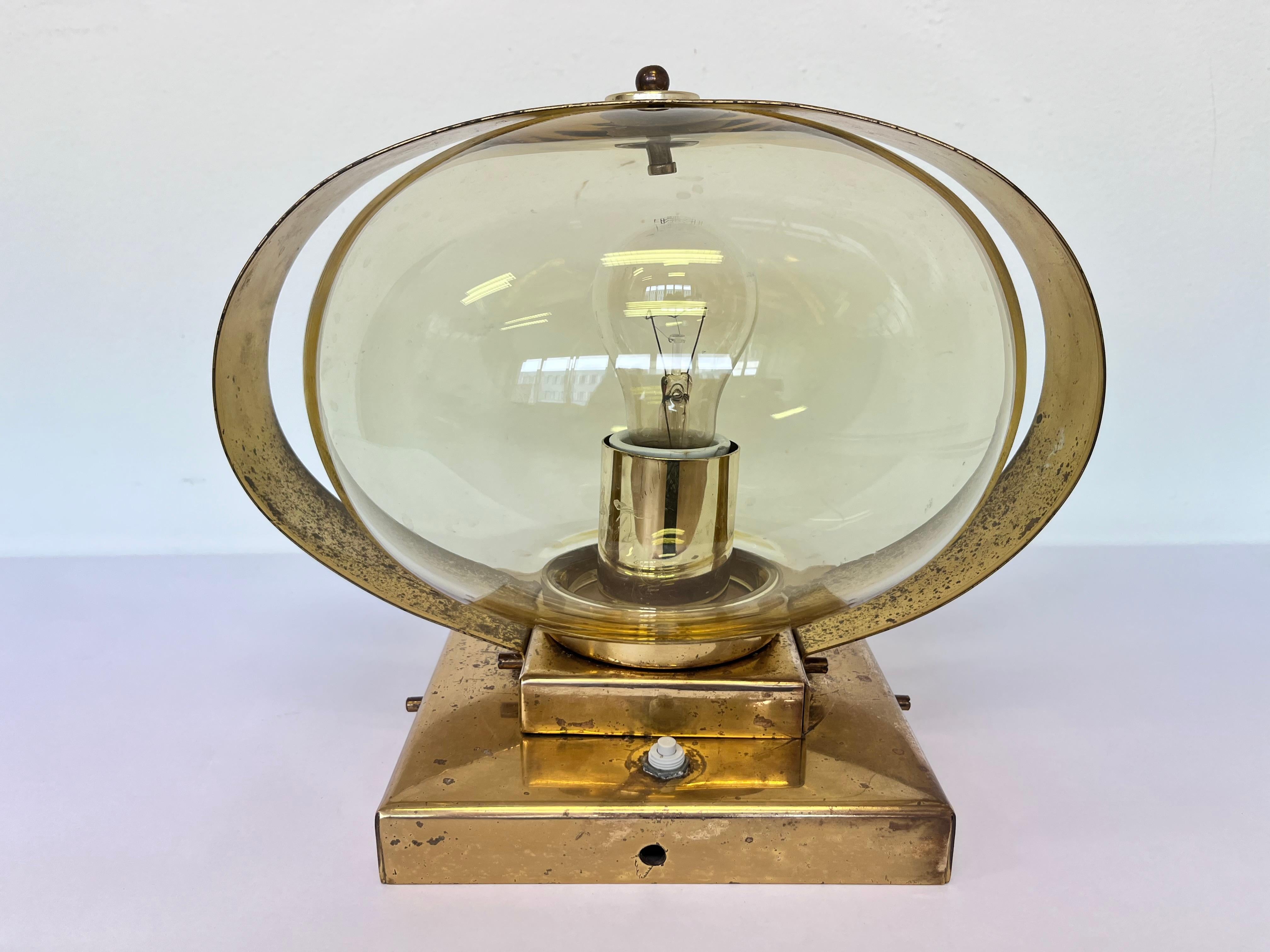 Mid-Century moderno Lampada da parete o da tavolo Preciosa Gold / Kamenický Šenov, anni '70 in vendita