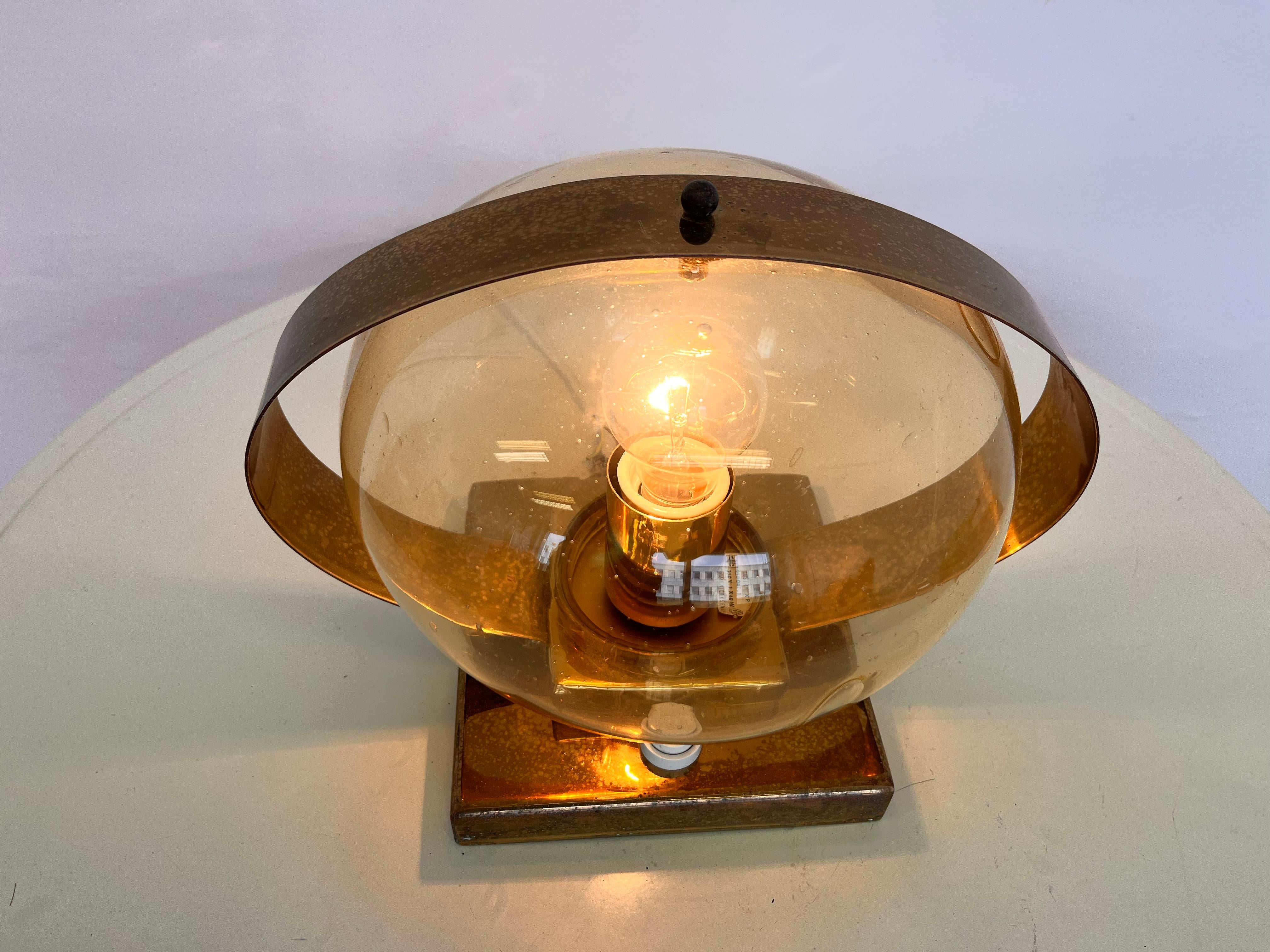 Brass Preciosa Gold Wall Lamp or Table Lamp / Kamenický Šenov, 1970s For Sale