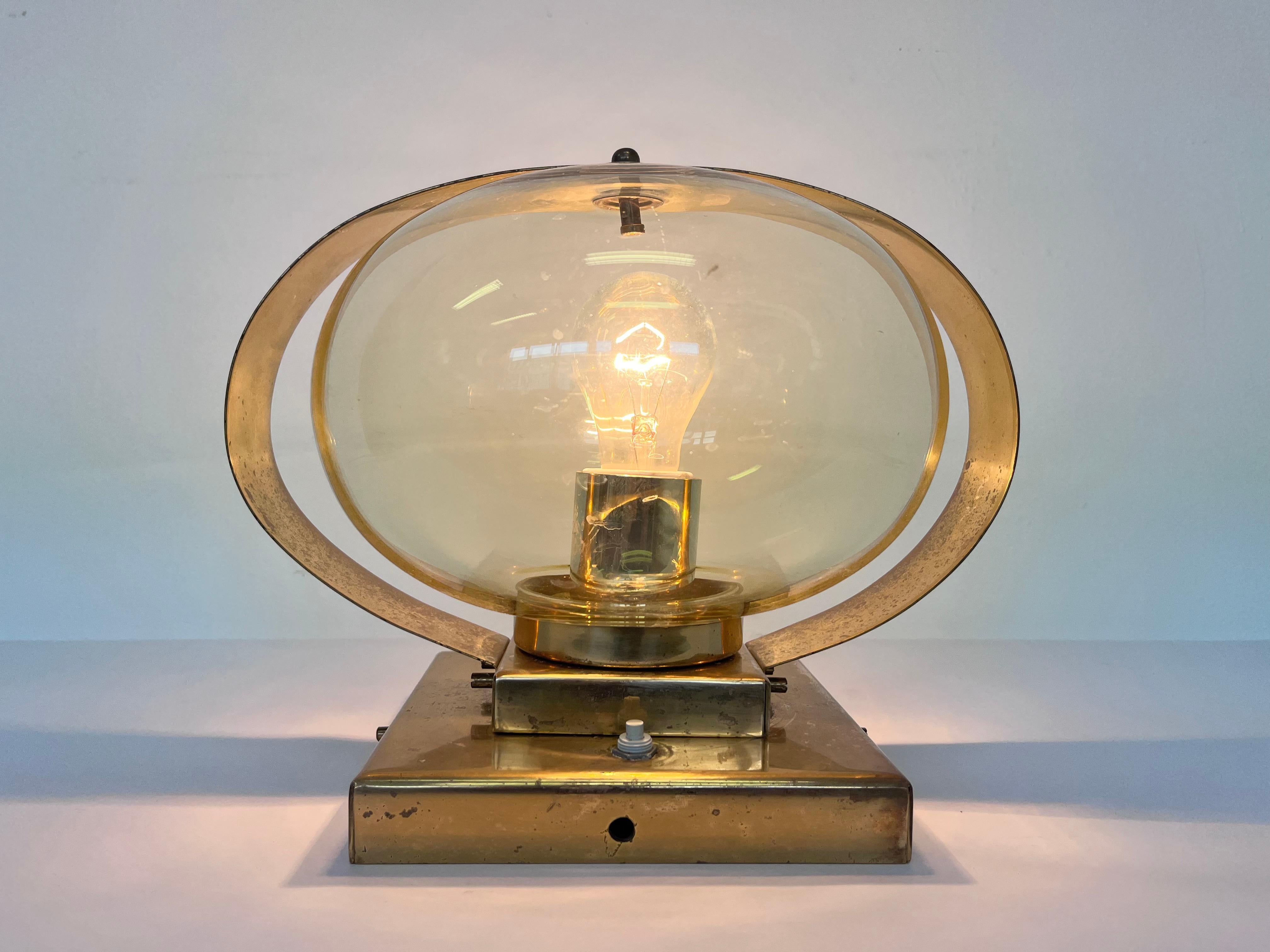 Ottone Lampada da parete o da tavolo Preciosa Gold / Kamenický Šenov, anni '70 in vendita