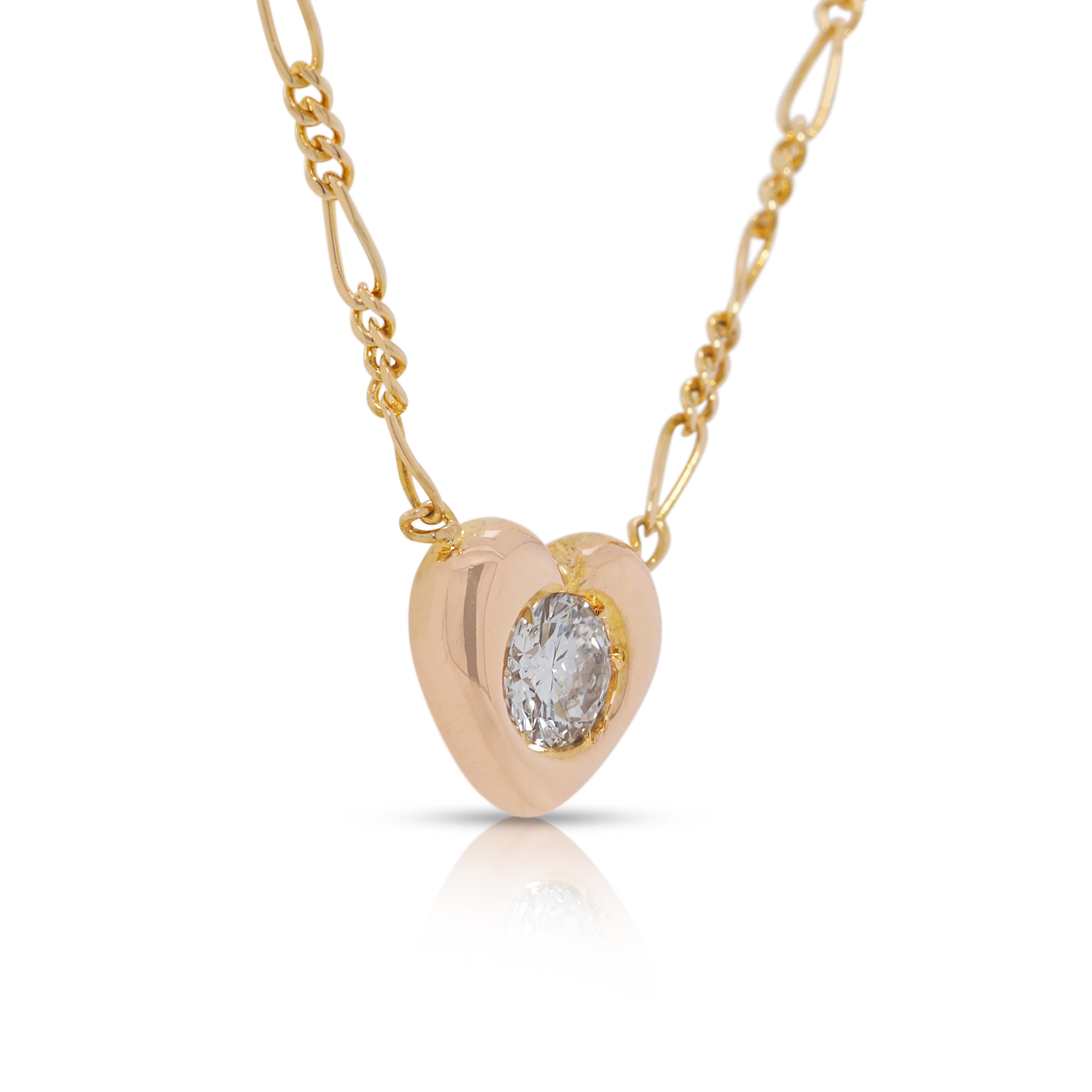 Kostbare 0,23ct Naturdiamanten Herz-Halskette aus 18K Gelbgold im Zustand „Hervorragend“ im Angebot in רמת �גן, IL