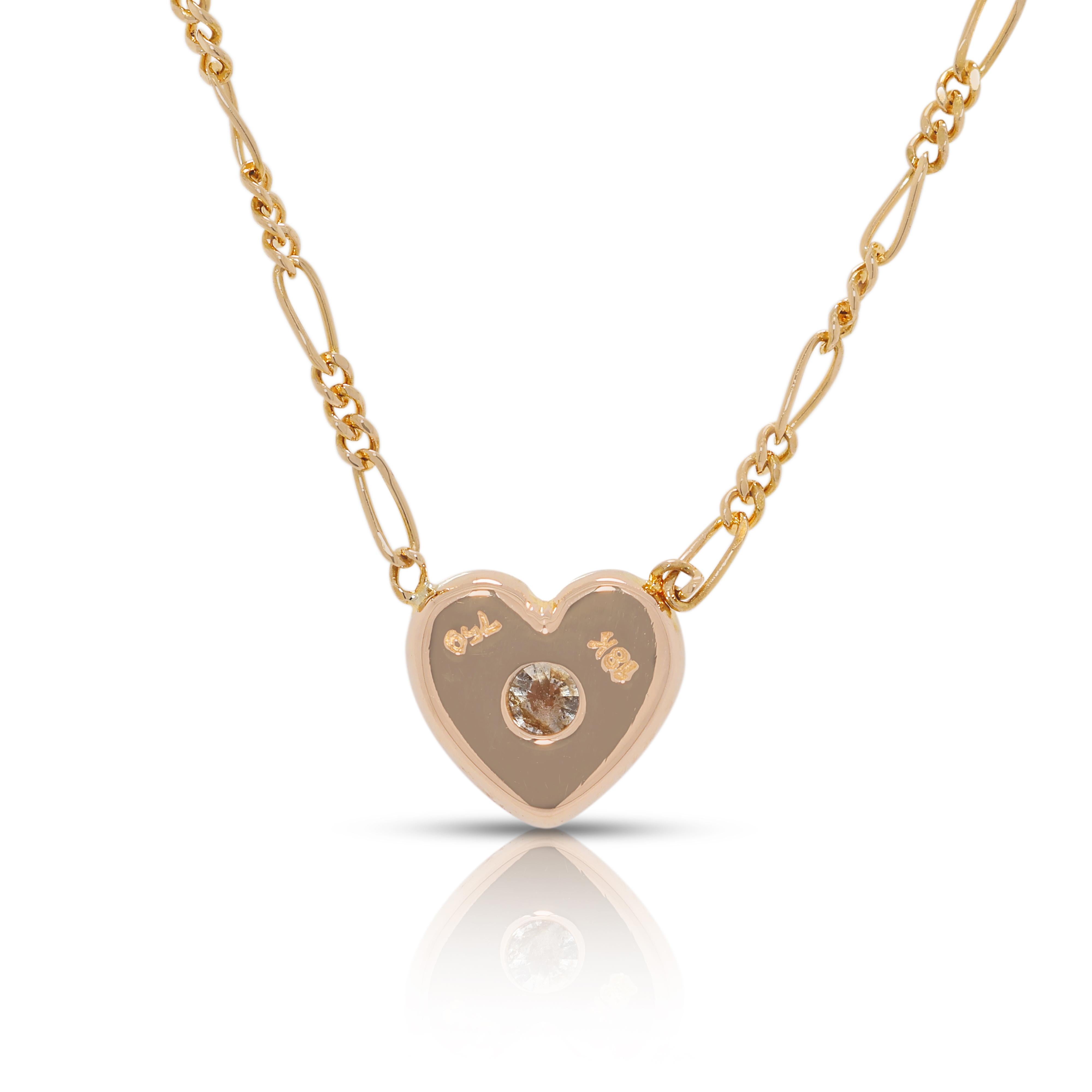 Kostbare 0,23ct Naturdiamanten Herz-Halskette aus 18K Gelbgold im Angebot 1