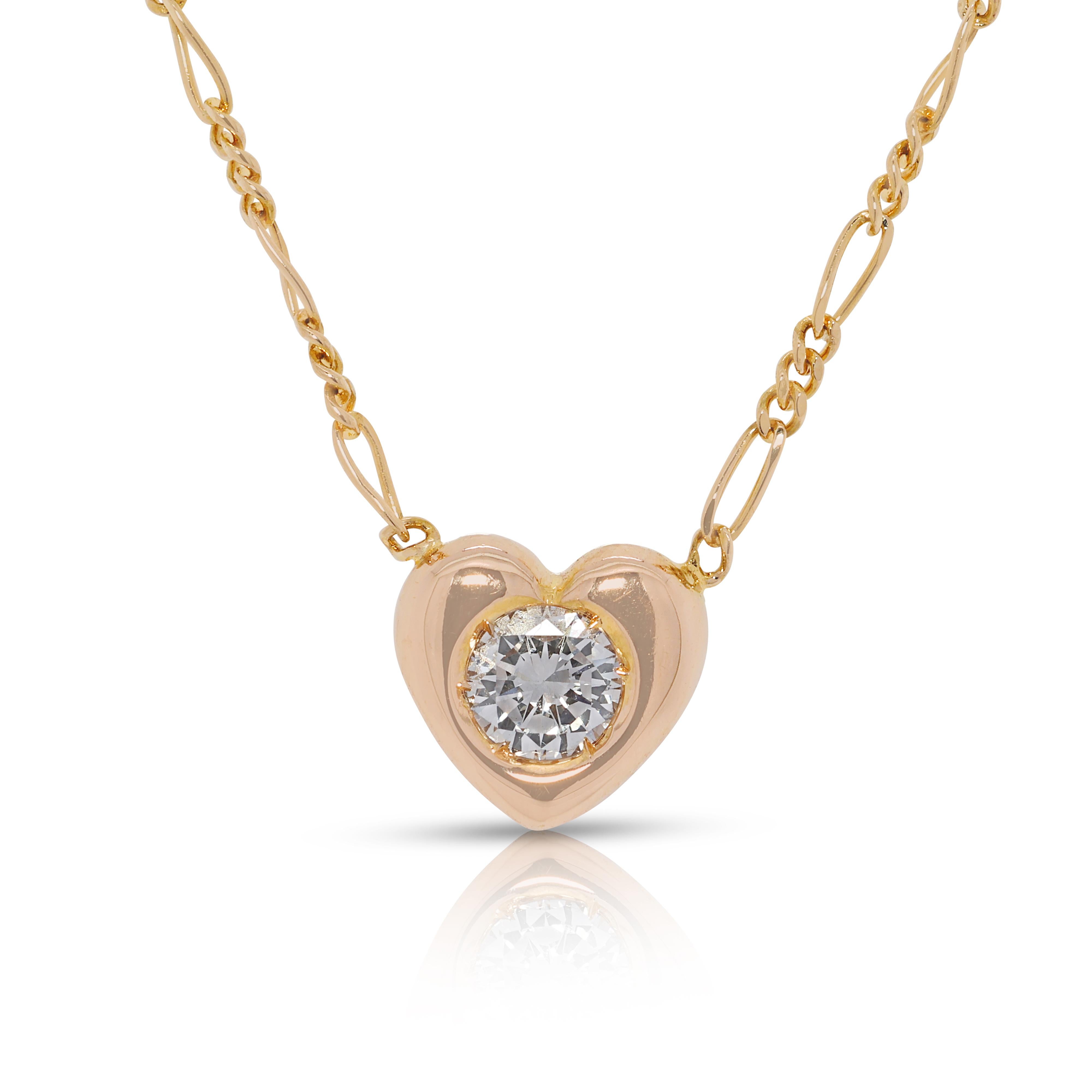 Kostbare 0,23ct Naturdiamanten Herz-Halskette aus 18K Gelbgold im Angebot 2