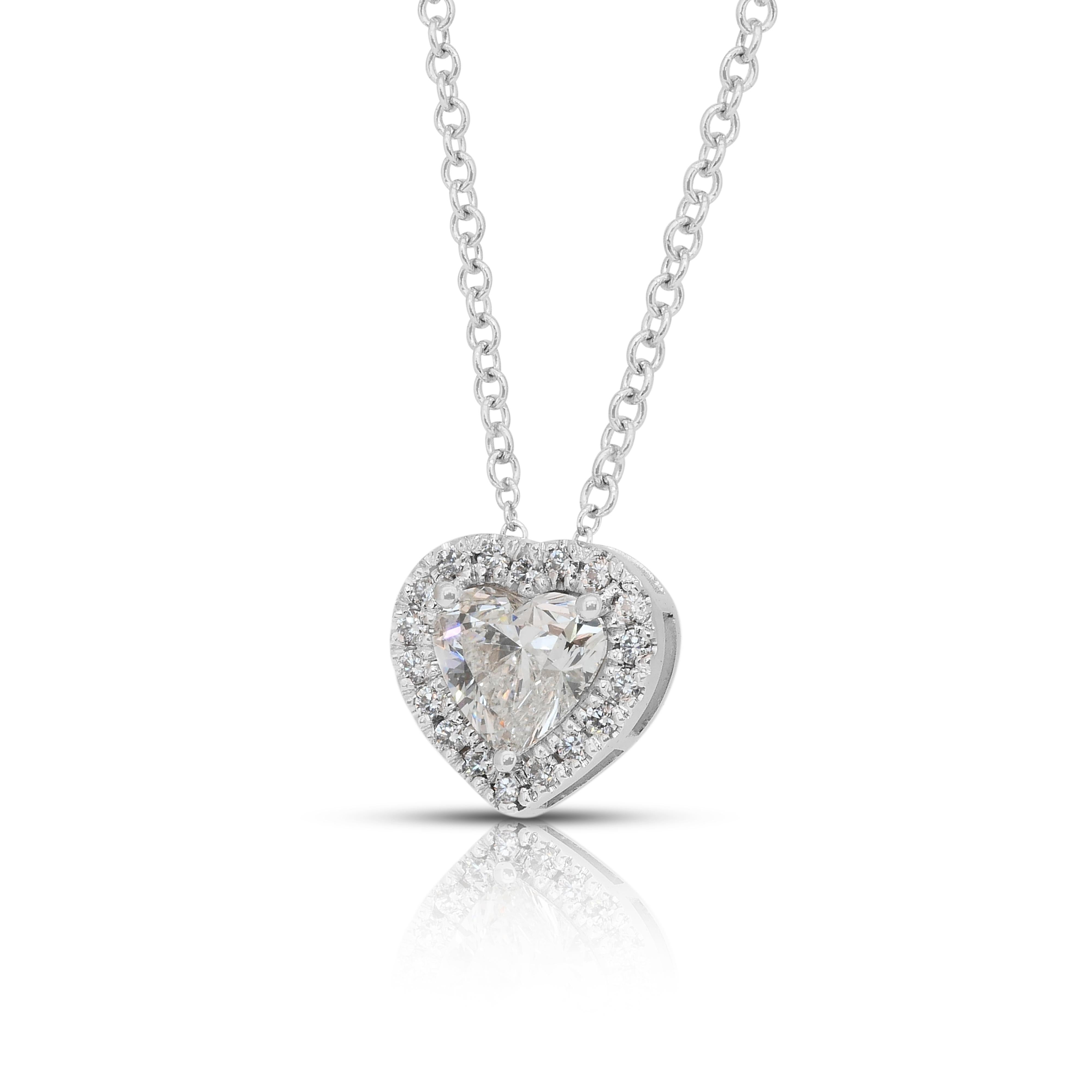 Preziosa collana di diamanti da 1,21 carati con ciondolo a forma di cuore - Certificato IGI In condizioni Nuovo in vendita a רמת גן, IL