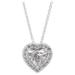 Preziosa collana di diamanti da 1,21 carati con ciondolo a forma di cuore - Certificato IGI