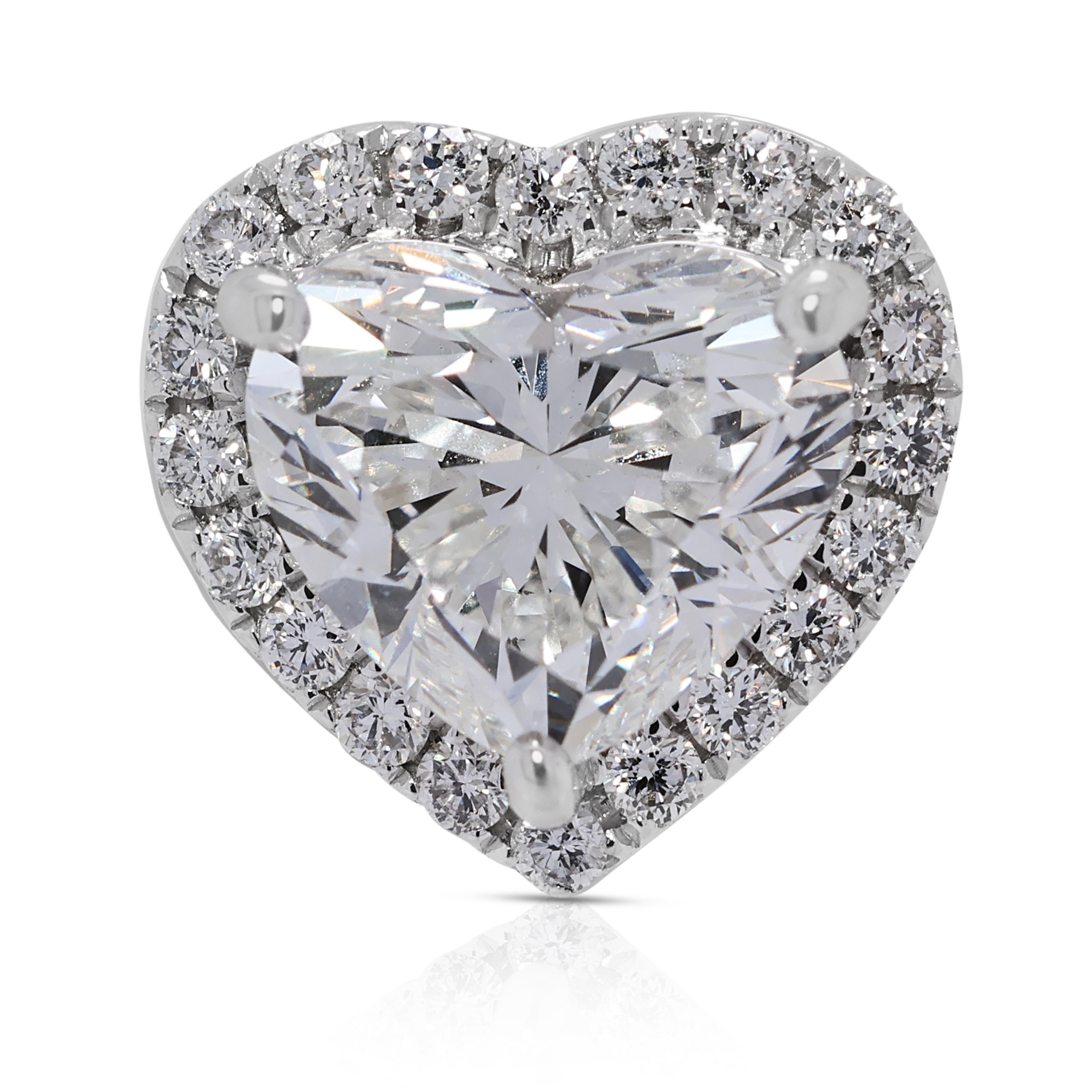 Cuore Prezioso ciondolo a forma di aureola con diamanti naturali da 1,71 carati di Fonder in oro bianco 18 carati in vendita