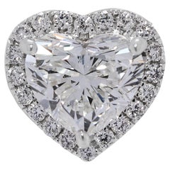 Precious 1.71ct Natural Diamonds Halo Pendant by Fonder in 18K White Gold