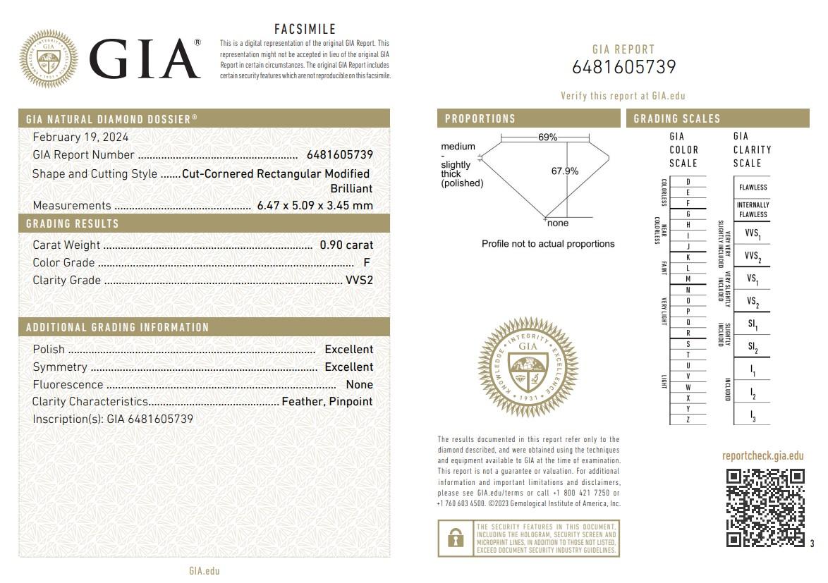 Precious 1.82ct Ideal Cut Pair of Diamonds - GIA Certified

Experience the elegance of this exquisite pair of cut-cornered rectangular diamonds, totaling 1.82-carat. Certified by the GIA, these diamonds represent quality and authenticity. Ideal for