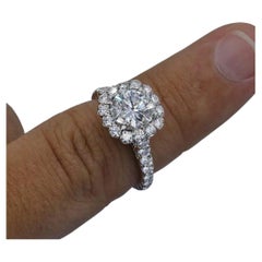 Used Precious 18k White Gold GIA Certified Engagement Ring with 3.25ct. Diamonds