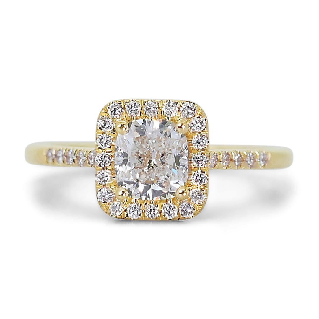 Precious 18K Yellow Gold Ideal Cut Halo Natural Diamond Ring w/1.65ct

Indulge in the ultimate expression of elegance and style with our Precious 18K Yellow Gold Ideal Cut Halo Natural Diamond Ring. This exquisite piece features a mesmerizing 1.53