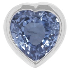 Precious 2.18ct Heart-Shaped Sapphire Pendant in 18K White Gold