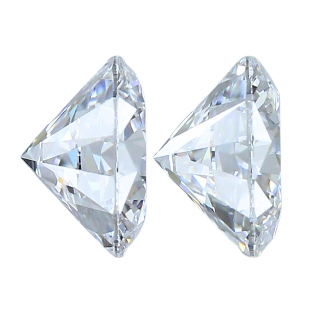  2 pièces de diamants naturels de taille idéale avec 1,01 carat, certifiés GIA Pour femmes 
