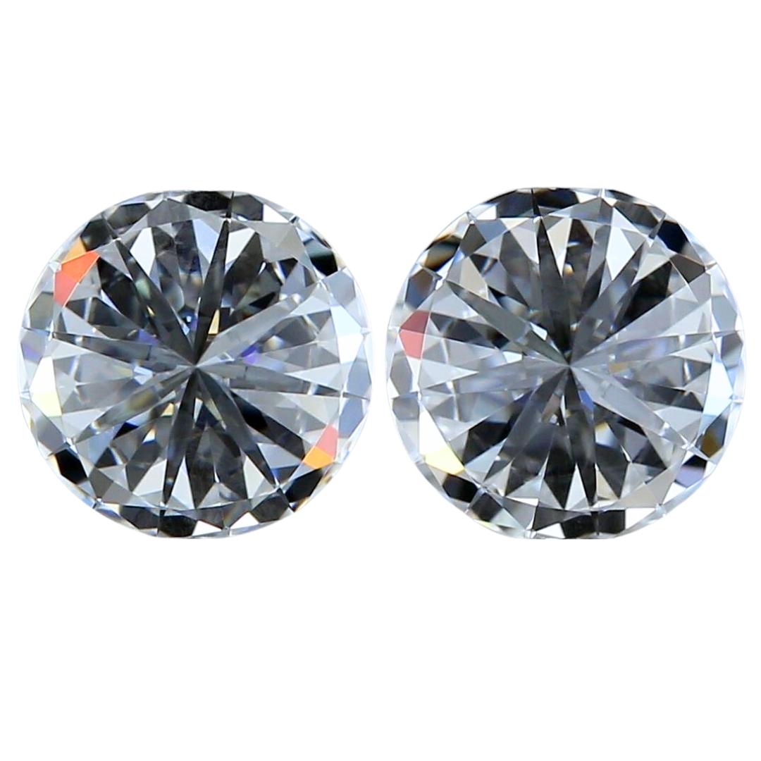 2 pièces de diamants naturels de taille idéale avec 1,01 carat, certifiés GIA 1
