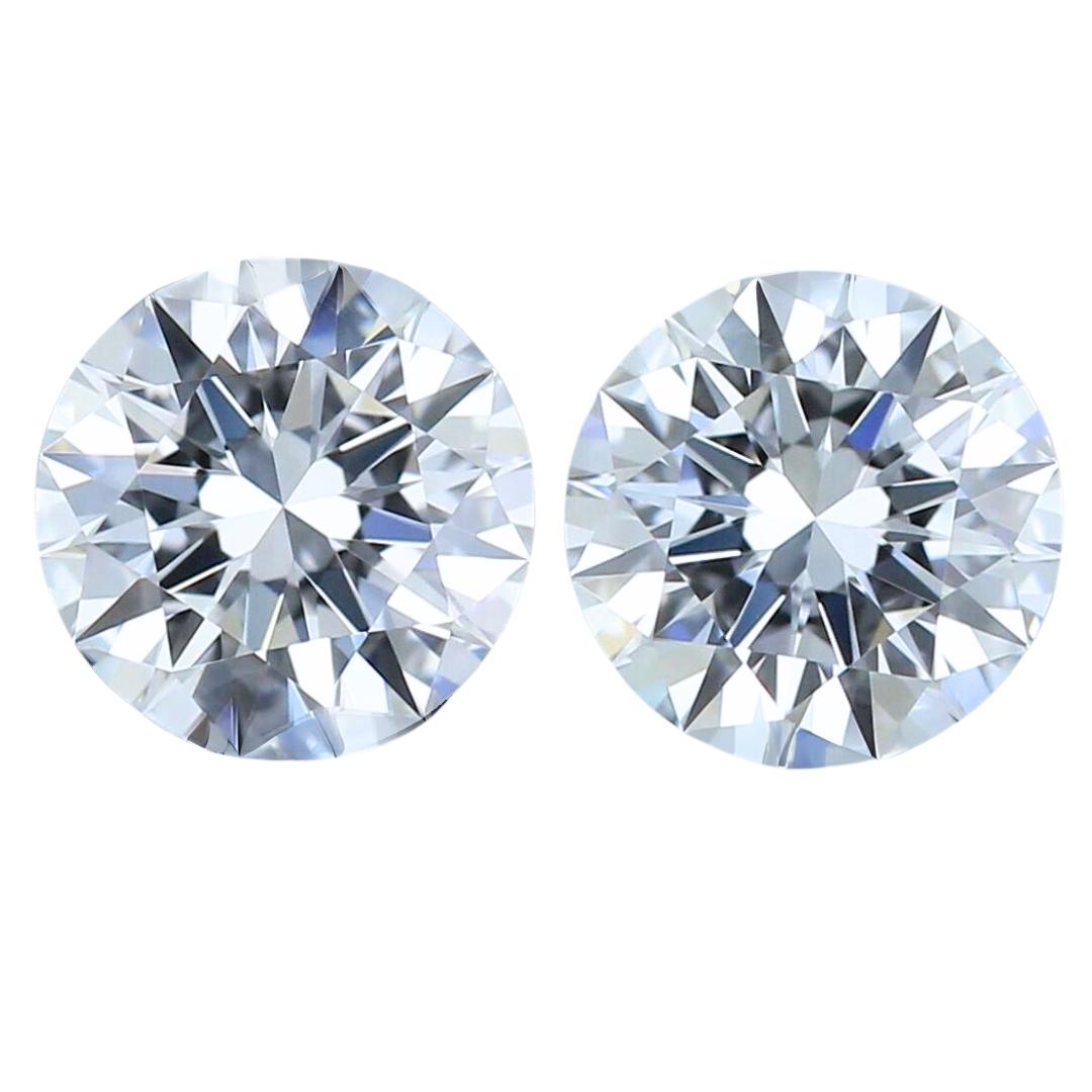 Precious 2pcs Ideal Cut Natural Diamonds w/1.01 Carat - GIA Certified For Sale 3