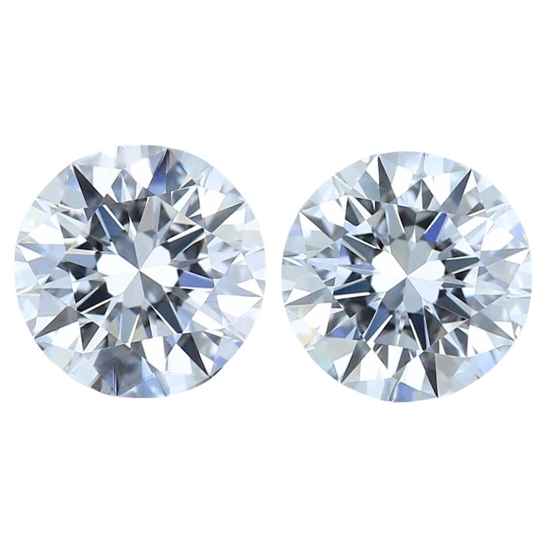 2 pièces de diamants naturels de taille idéale avec 1,01 carat, certifiés GIA
