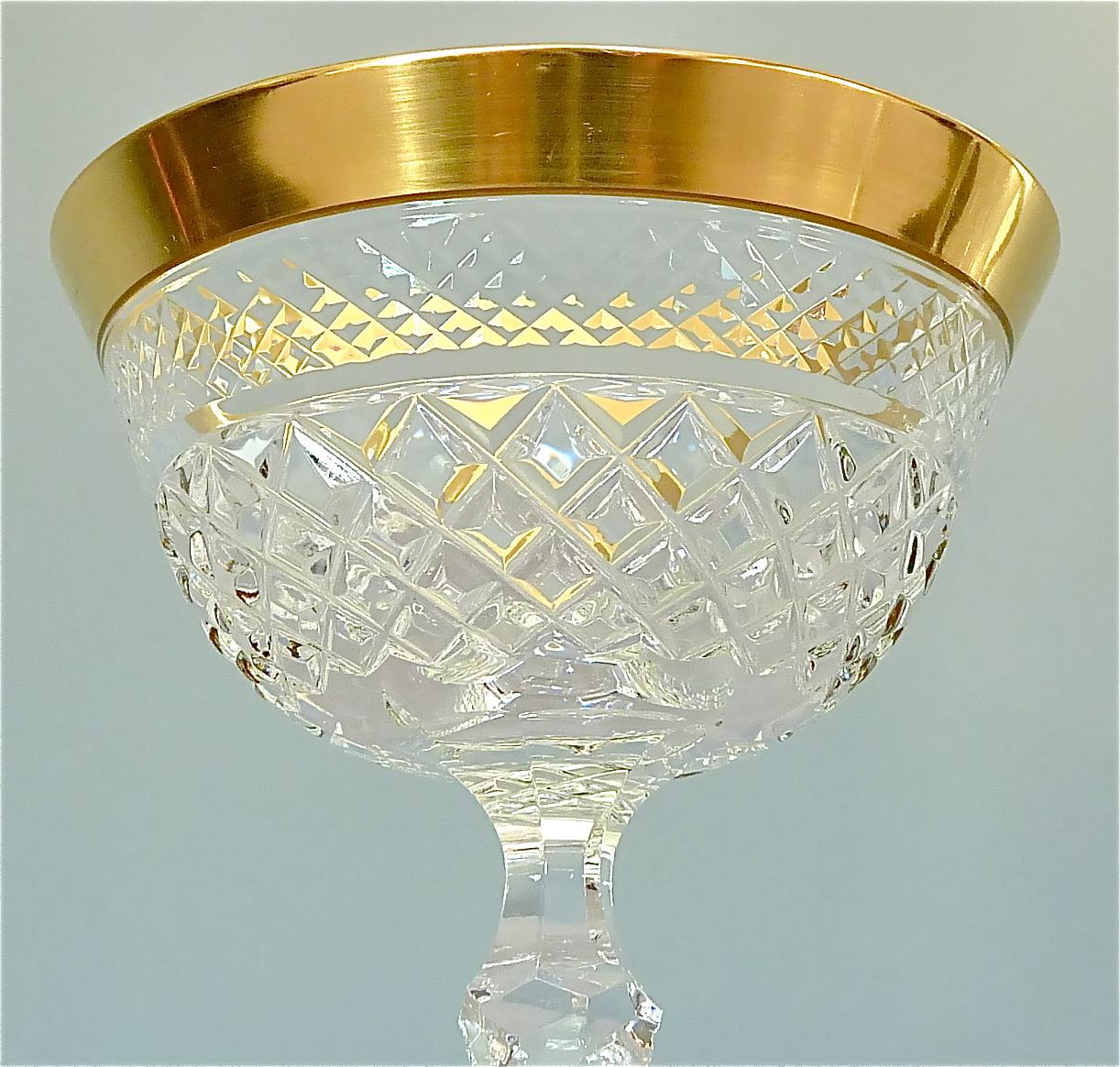 Precious 6 Champagne Bowl Glasses Gold Crystal Stemware Josephinenhuette Moser 1